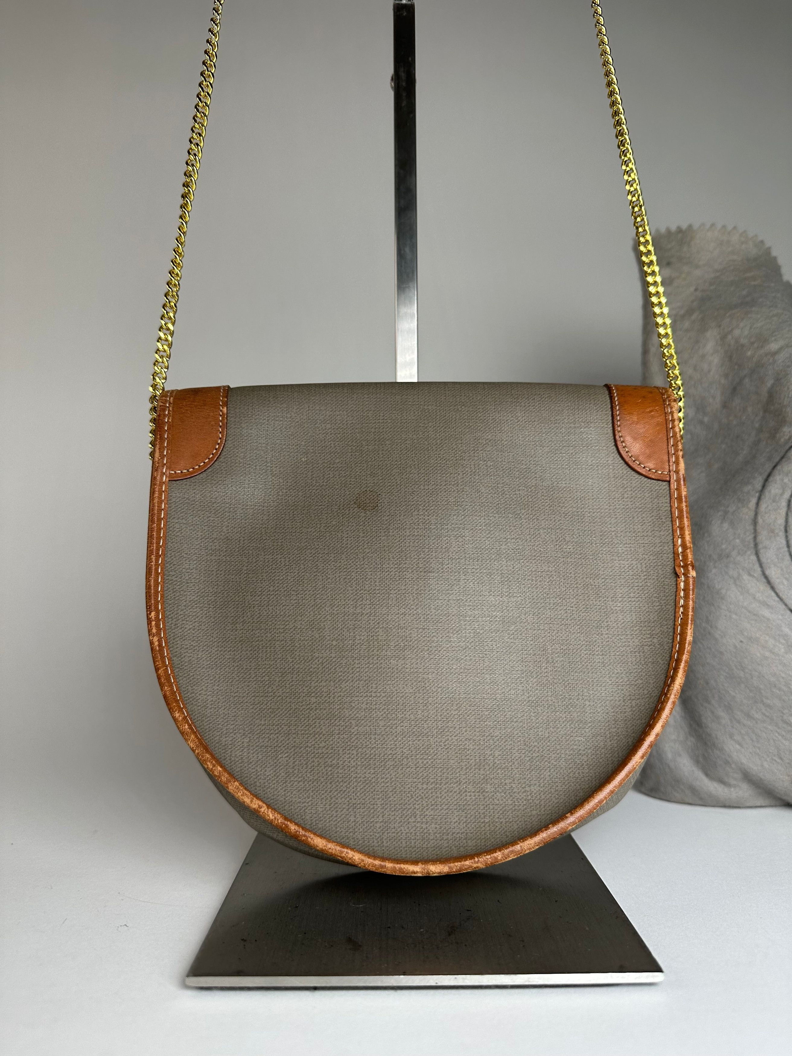 Dior Vintage Leather Canvas Shoulder Bag Grey Brown Size ONE SIZE - 15 Thumbnail