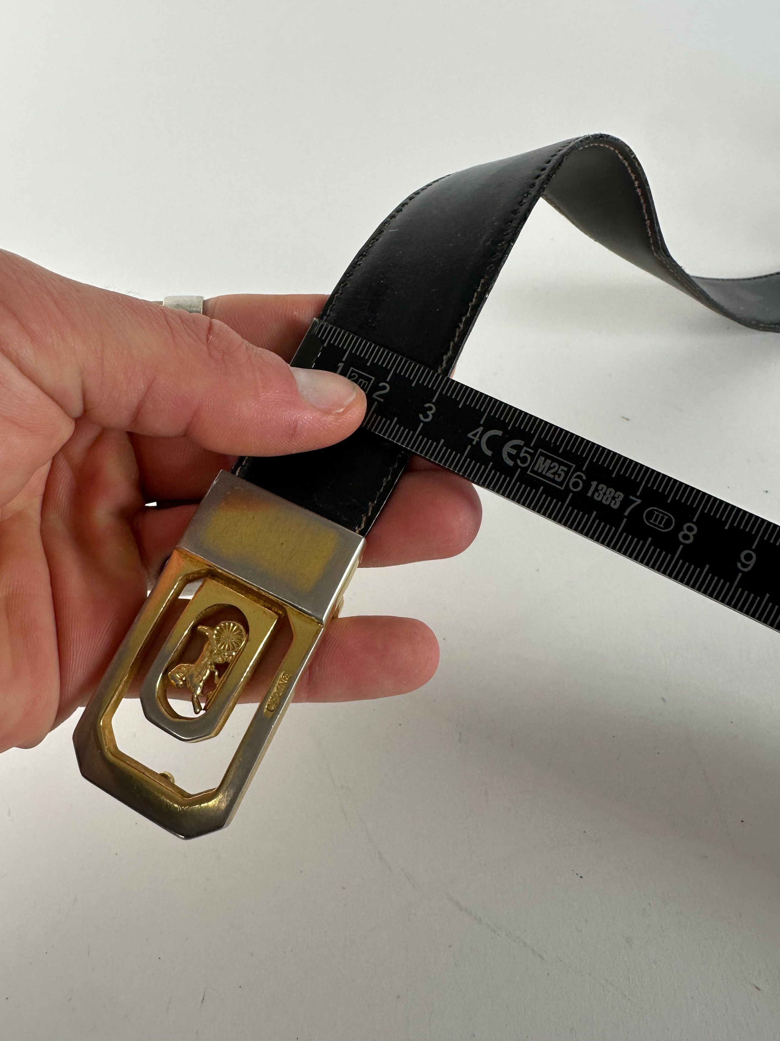 Celine Vintage Paris Leather Belt Black / Brown Size ONE SIZE - 11 Thumbnail