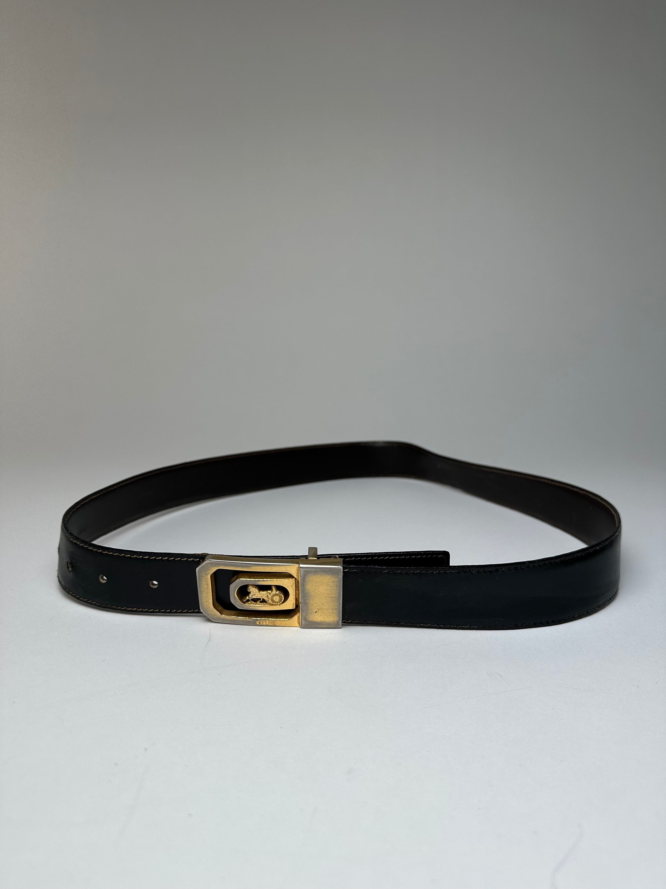 Celine Vintage Paris Leather Belt Black / Brown Size ONE SIZE - 12 Thumbnail