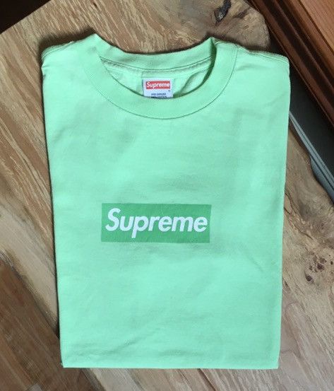 2007 Supreme Lime Green Box Logo Tee