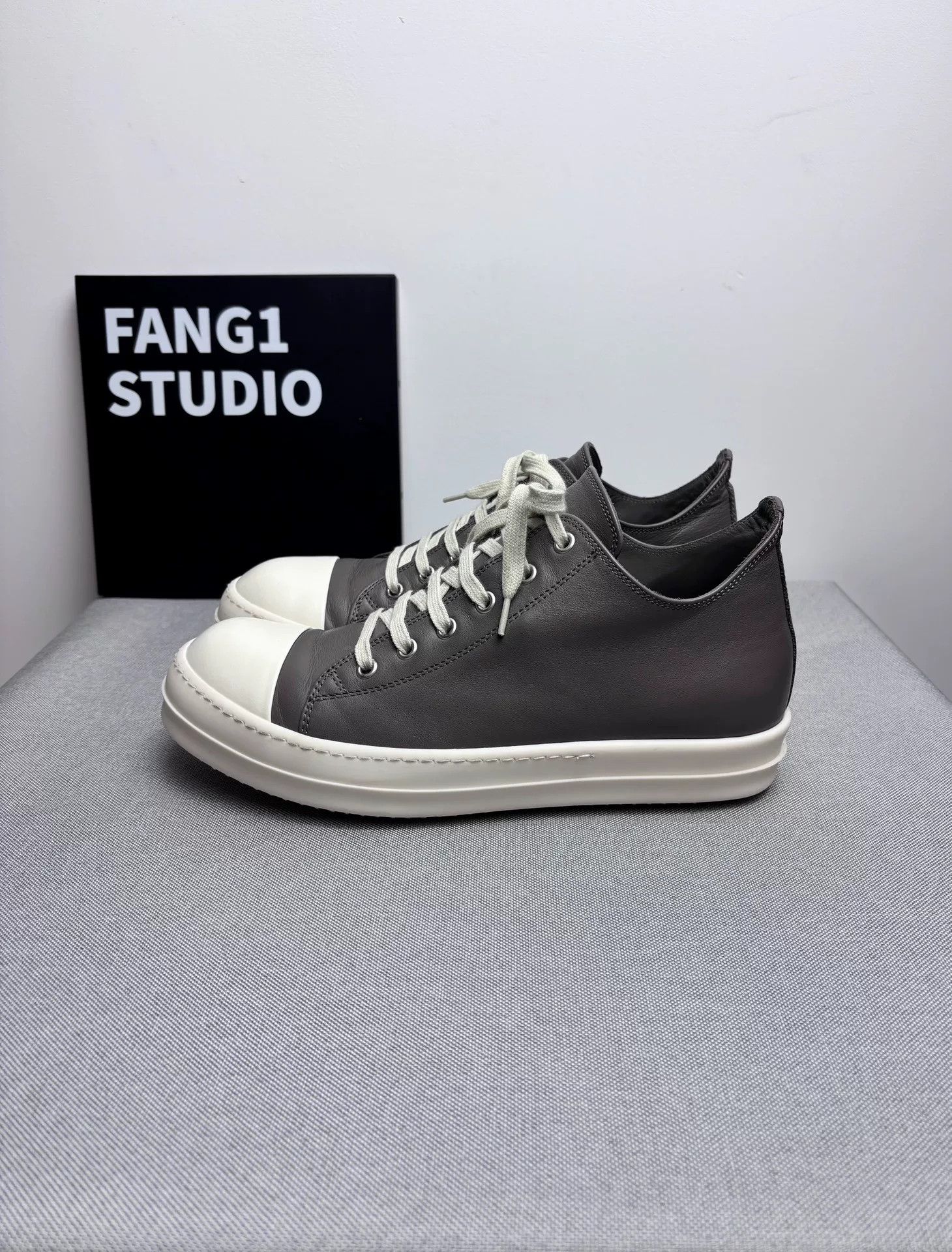Rick Owens Rick Owens Leather Gray Lowtop Sneakers 7.5 Men Size US 7.5 / EU 40-41 - 4 Thumbnail