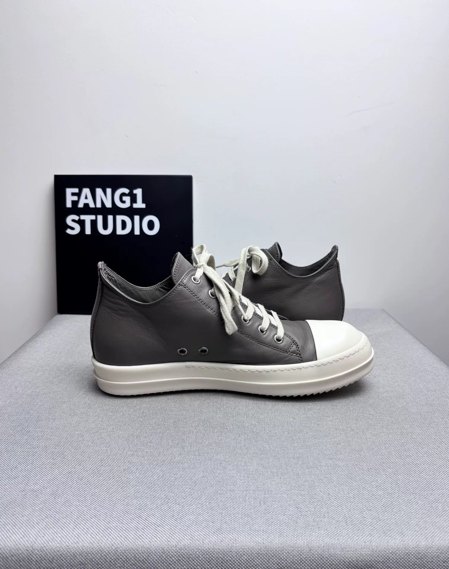 Rick Owens Rick Owens Leather Gray Lowtop Sneakers 7.5 Men Size US 7.5 / EU 40-41 - 5 Thumbnail