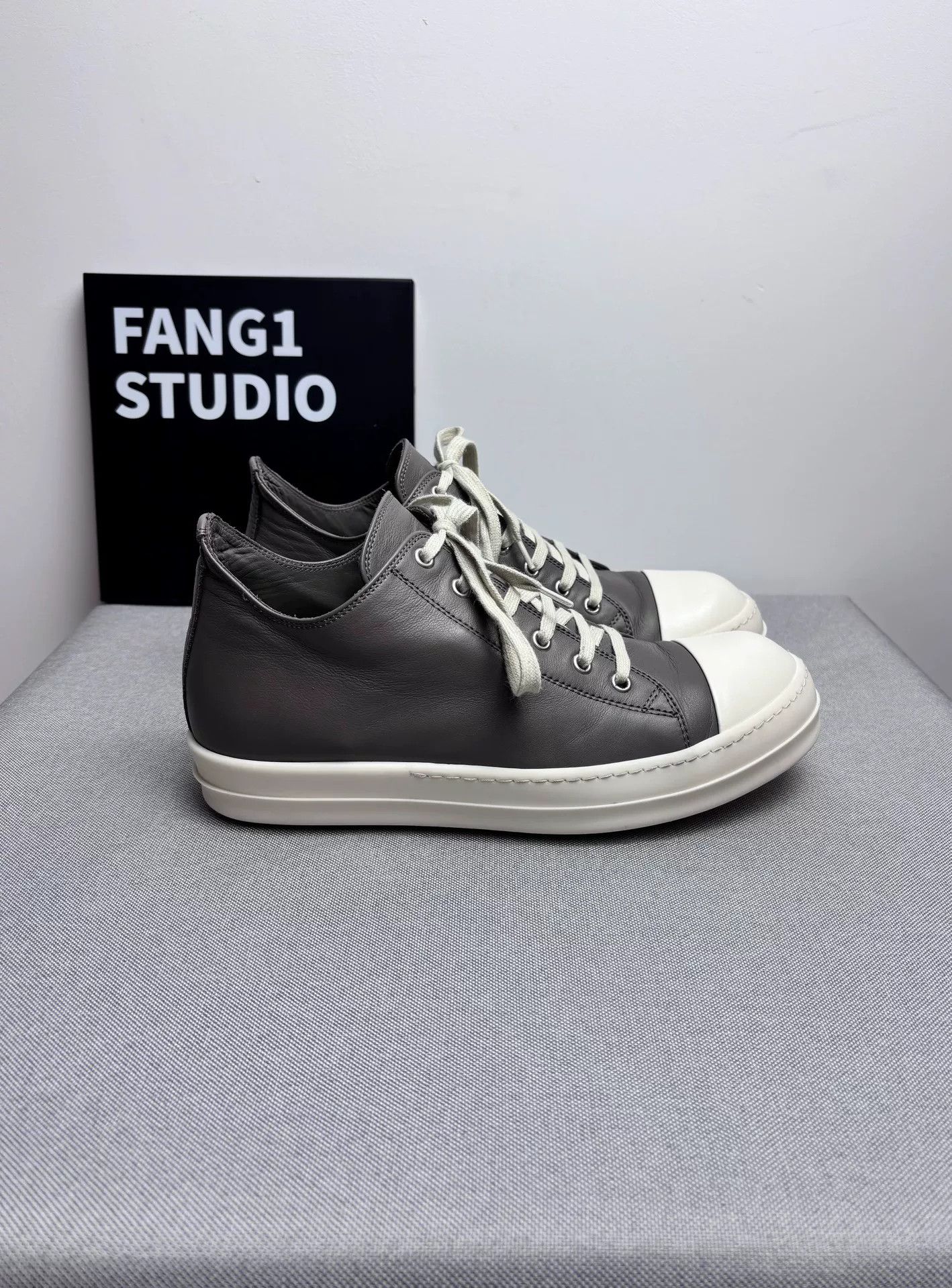 Rick Owens Rick Owens Leather Gray Lowtop Sneakers 7.5 Men Size US 7.5 / EU 40-41 - 3 Thumbnail