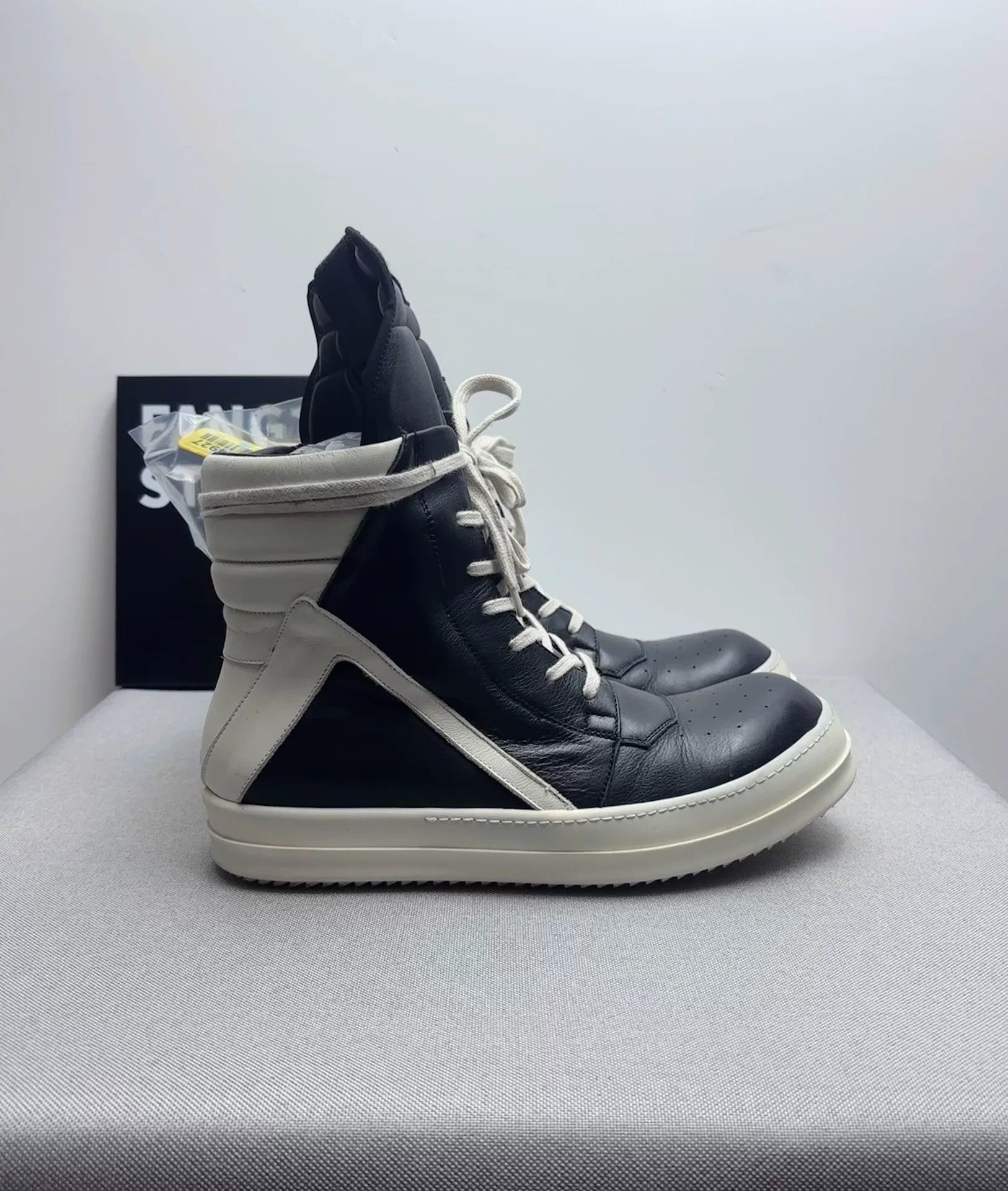 Rick Owens Rick Owens Leather Black Hitop Sneakers 8.5 Men Size US 8.5 / EU 41-42 - 3 Thumbnail