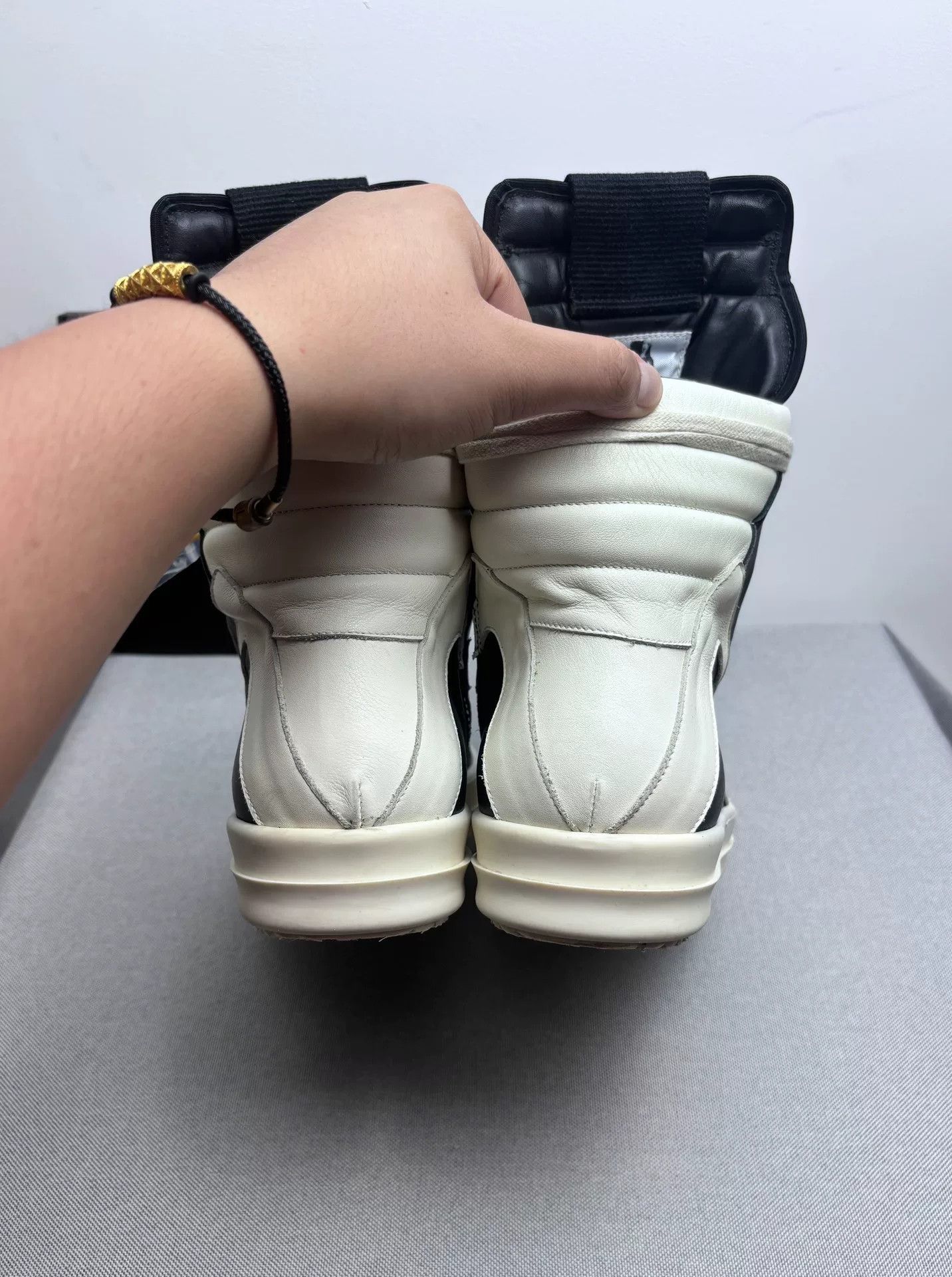 Rick Owens Rick Owens Leather Black Hitop Sneakers 8.5 Men Size US 8.5 / EU 41-42 - 7 Thumbnail