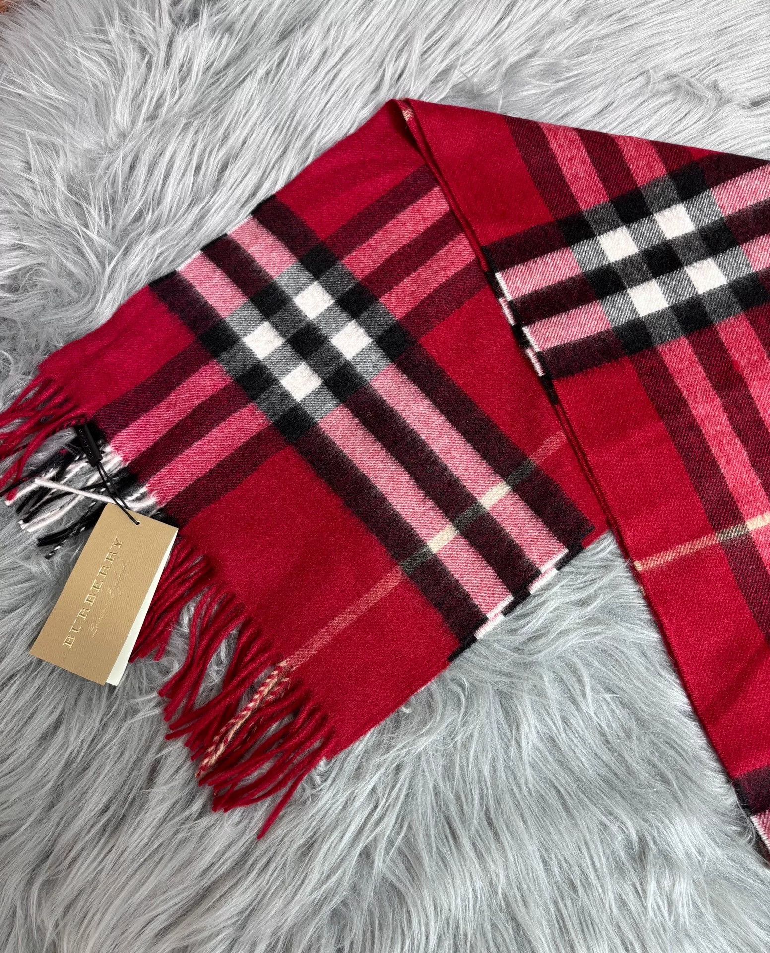 Burberry Burberry Plaid Red Scarf one size Men Size ONE SIZE - 4 Thumbnail
