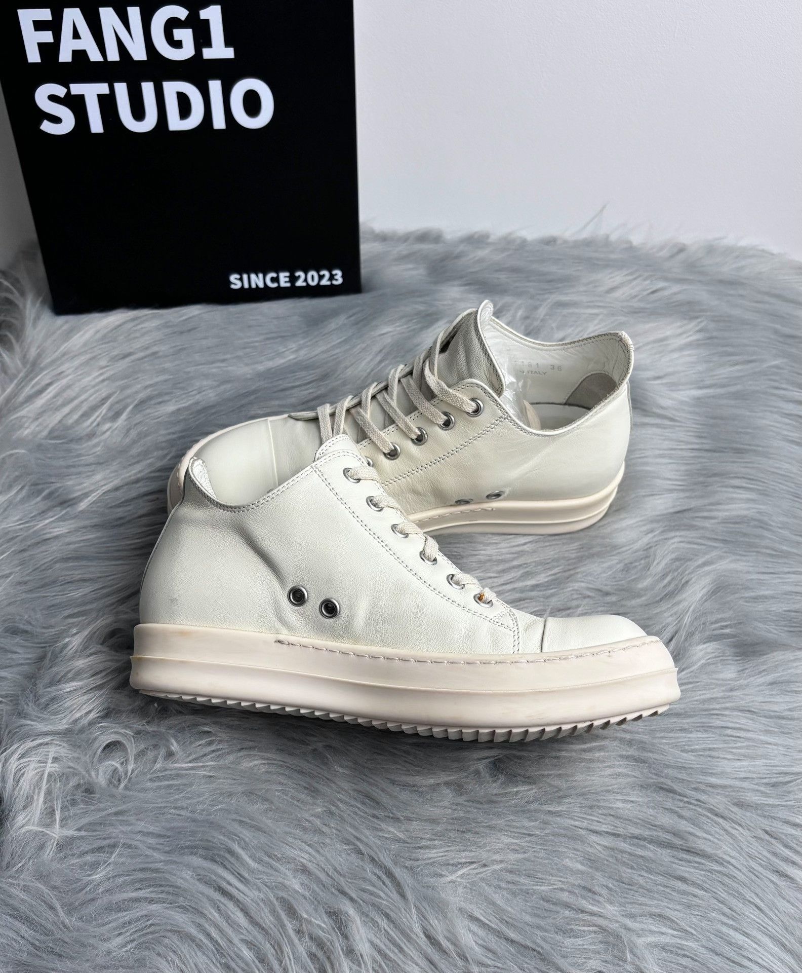 Rick Owens Rick Owens Leather White Lowtop Sneakers us_6-5 Women Size US 6.5 / IT 36.5 - 5 Thumbnail