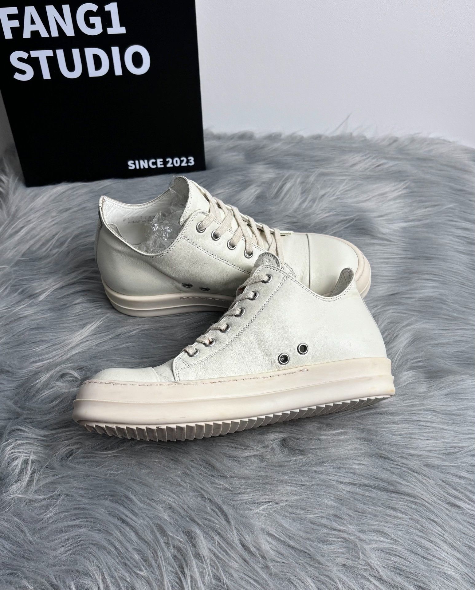 Rick Owens Rick Owens Leather White Lowtop Sneakers us_6-5 Women Size US 6.5 / IT 36.5 - 6 Thumbnail