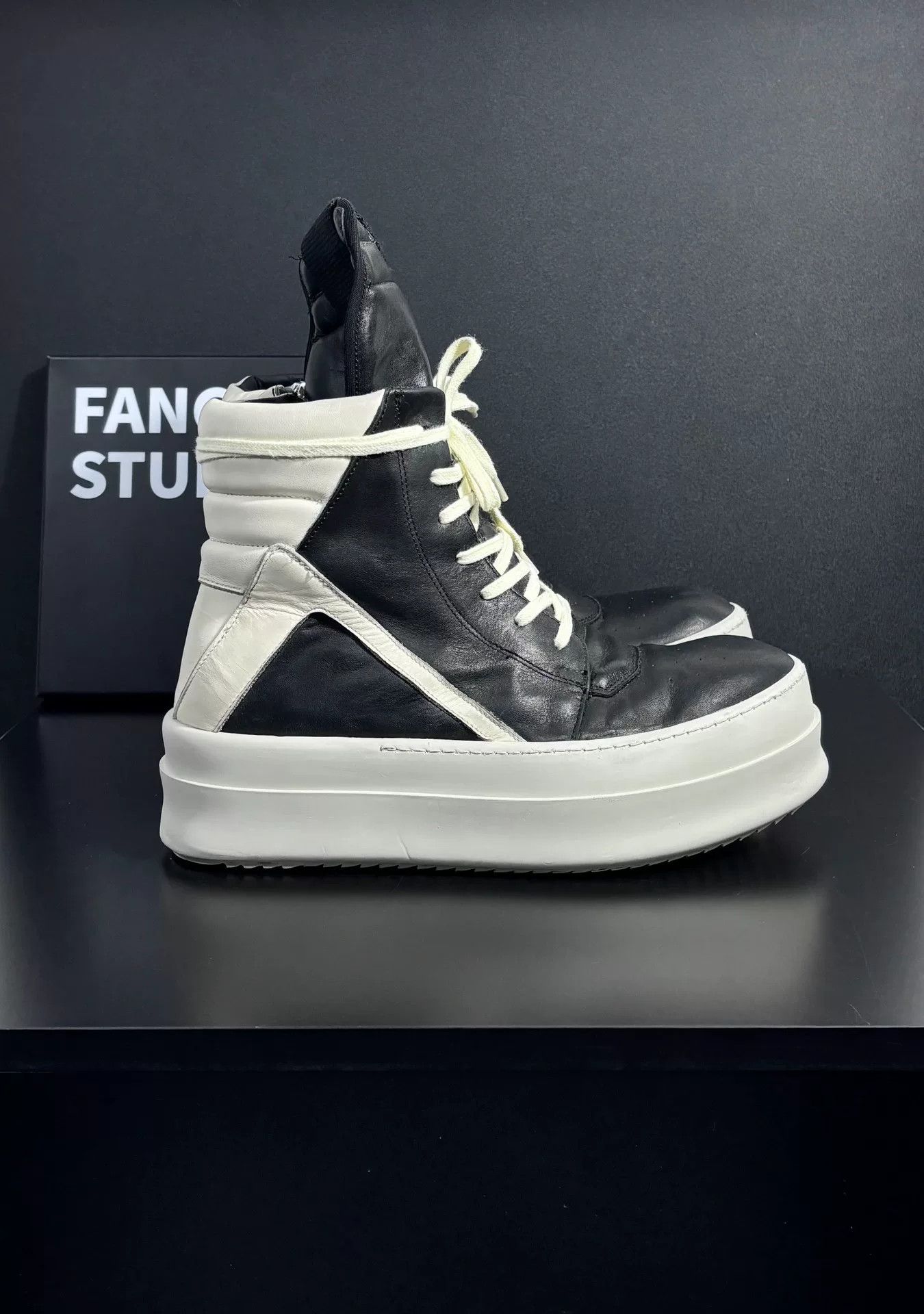 Rick Owens Rick Owens Leather Black Hitop Sneakers 8.5 Men Size US 8.5 / EU 41-42 - 2 Thumbnail
