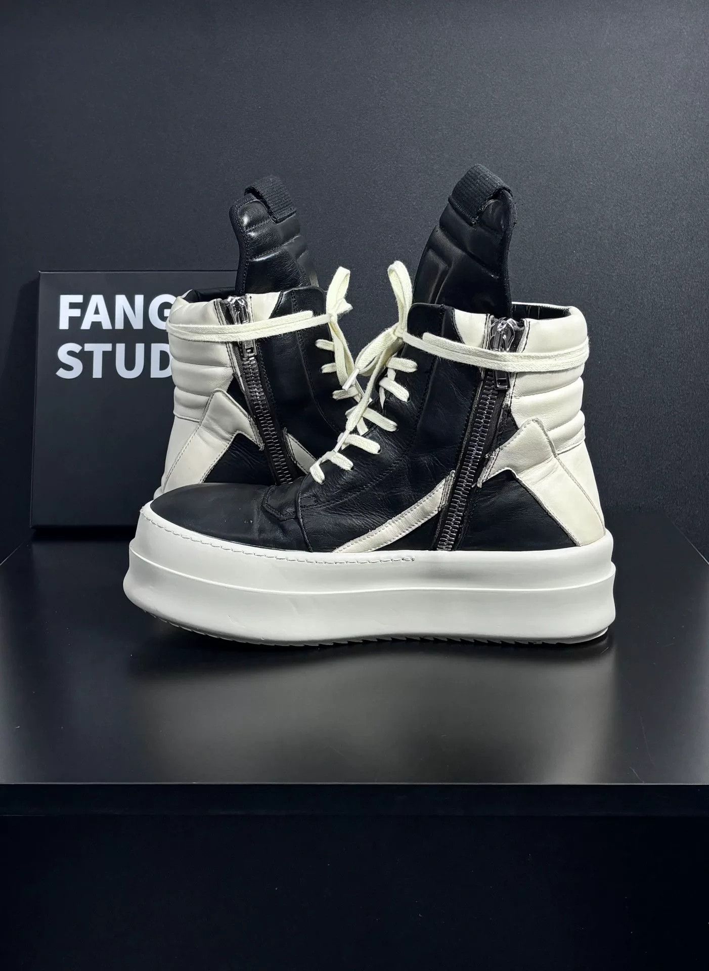 Rick Owens Rick Owens Leather Black Hitop Sneakers 8.5 Men Size US 8.5 / EU 41-42 - 5 Thumbnail