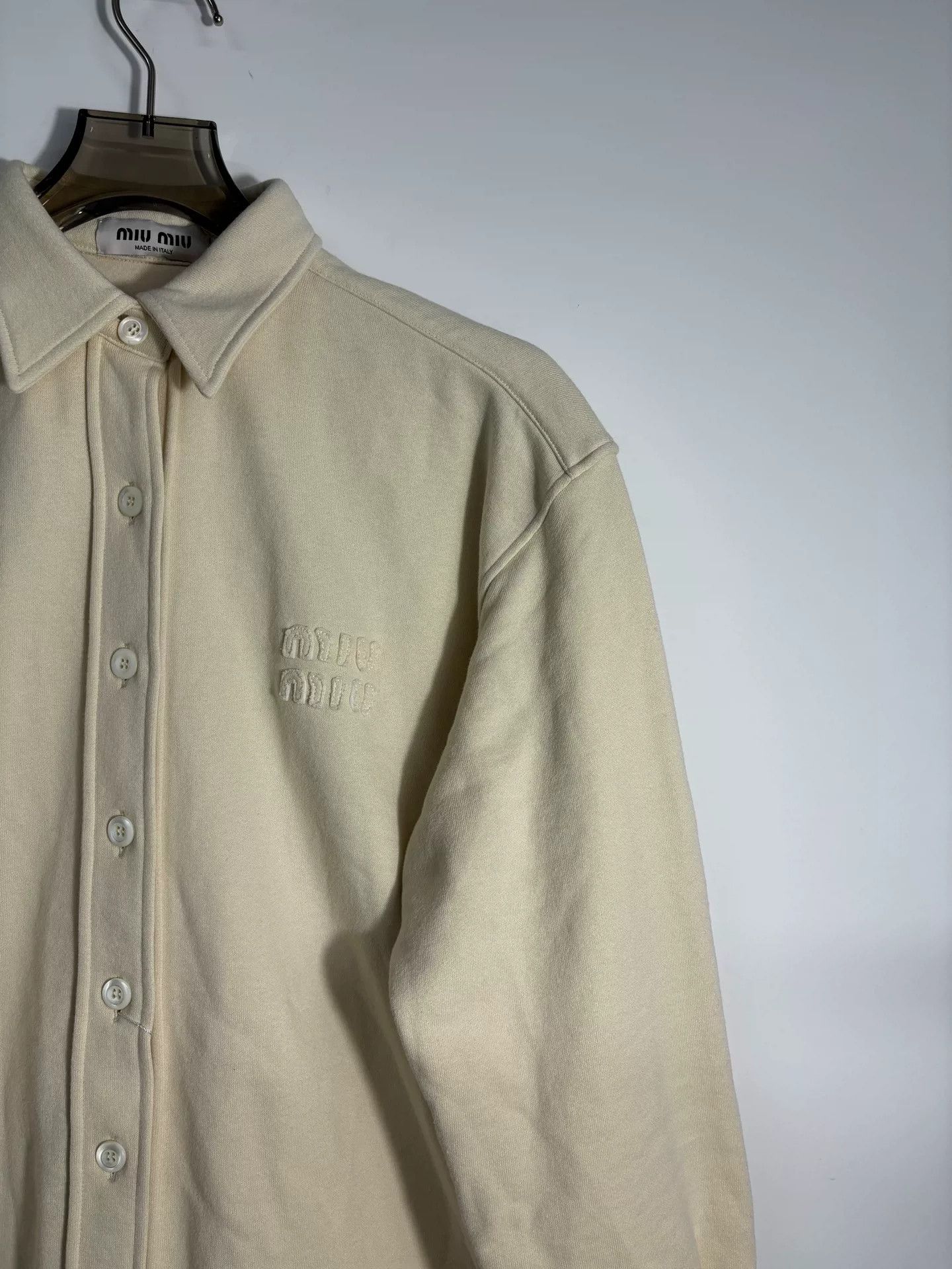 Miu Miu Miu Miu Retro Embroidered Beige Button Up XS Women Size XS / US 0-2 / IT 36-38 - 5 Thumbnail