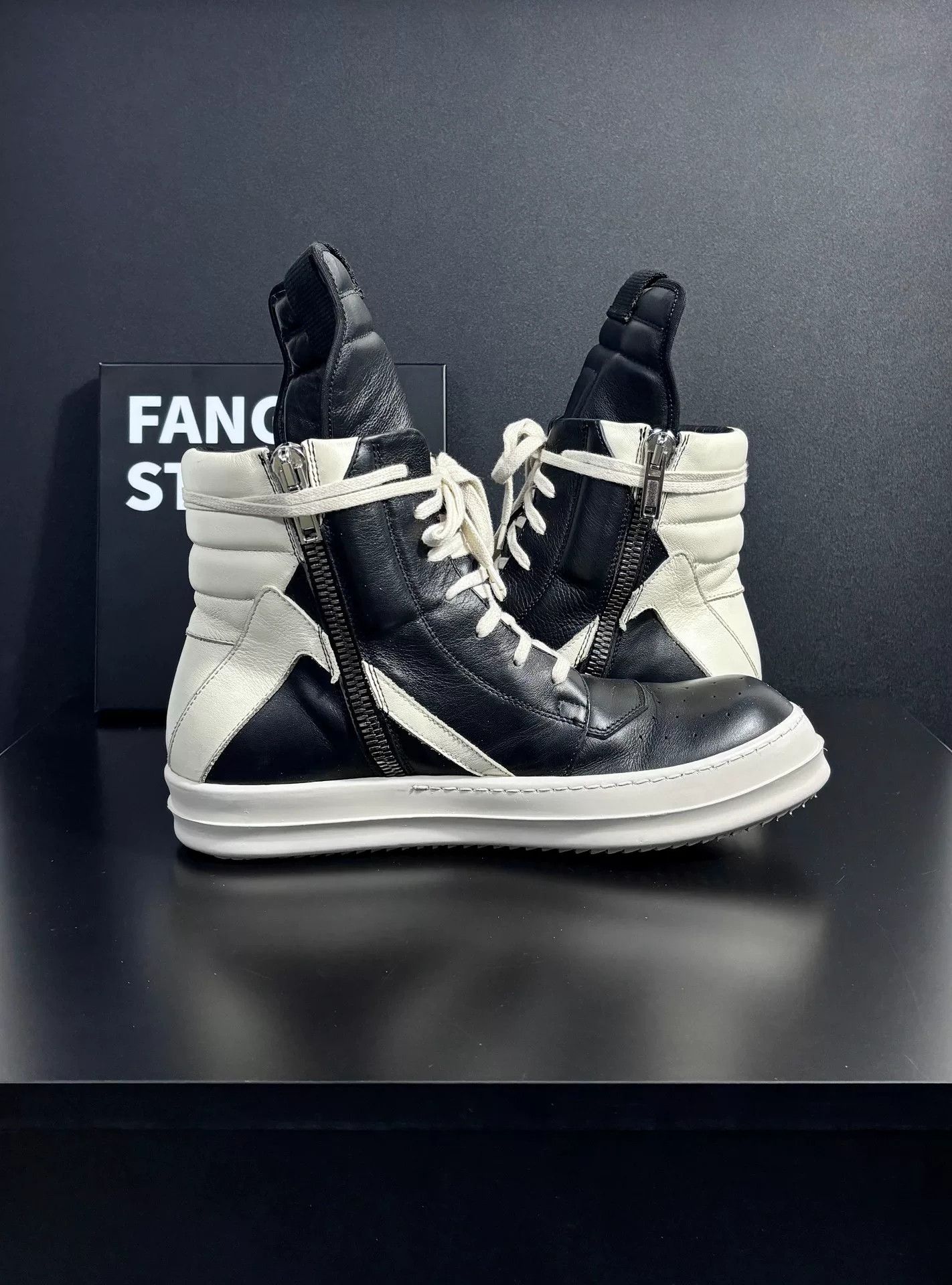 Rick Owens Rick Owens Leather Black Hitop Sneakers 8.5 Men Size US 8.5 / EU 41-42 - 5 Thumbnail