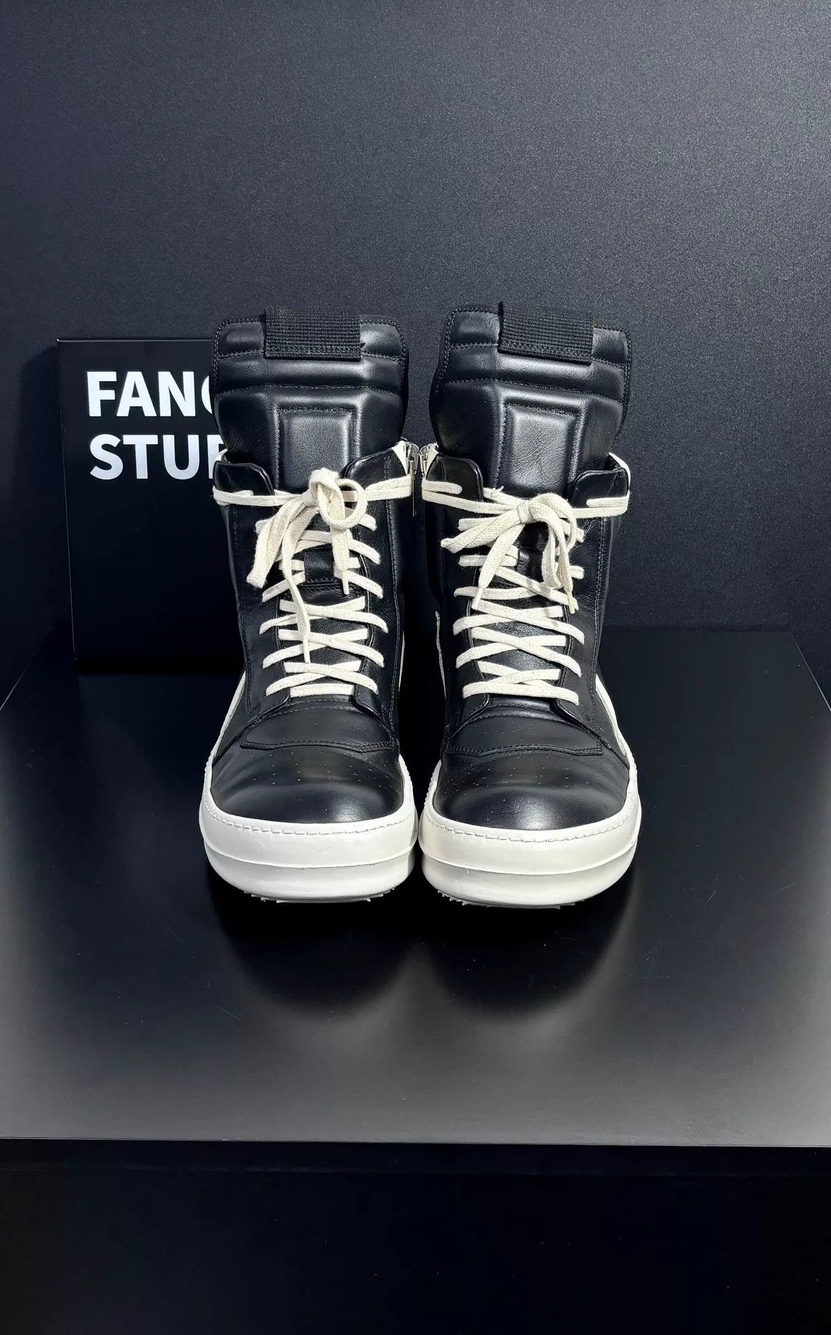 Rick Owens Rick Owens Leather Black Hitop Sneakers 8.5 Men Size US 8.5 / EU 41-42 - 2 Thumbnail
