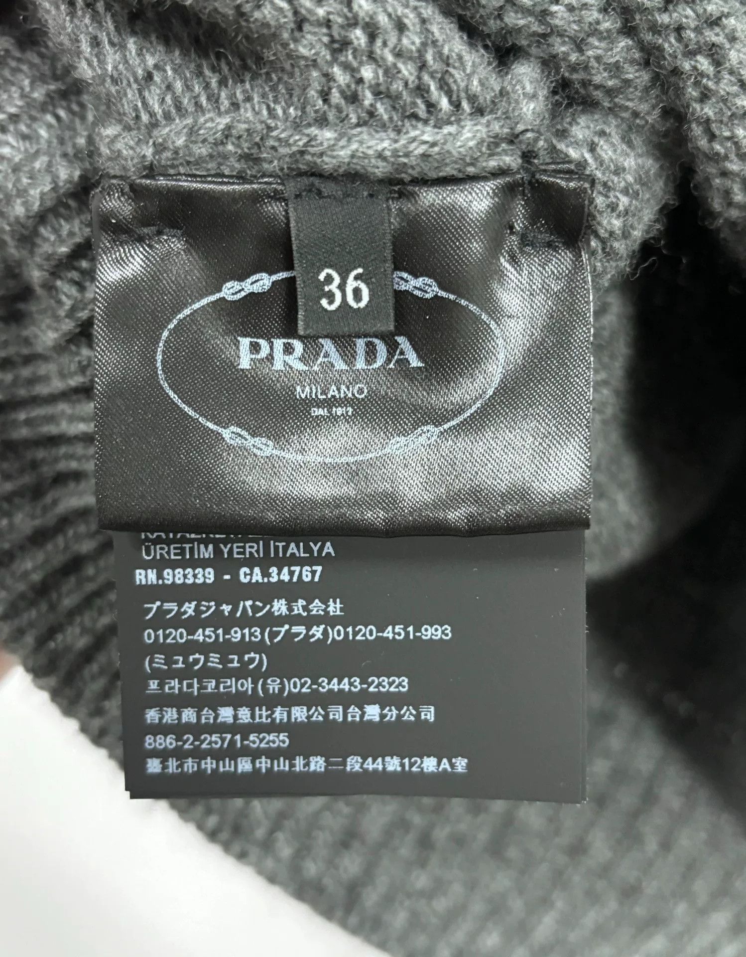 Prada Prada Cropped Gray Sweater S Women Size S / US 4 / IT 40 - 6 Thumbnail