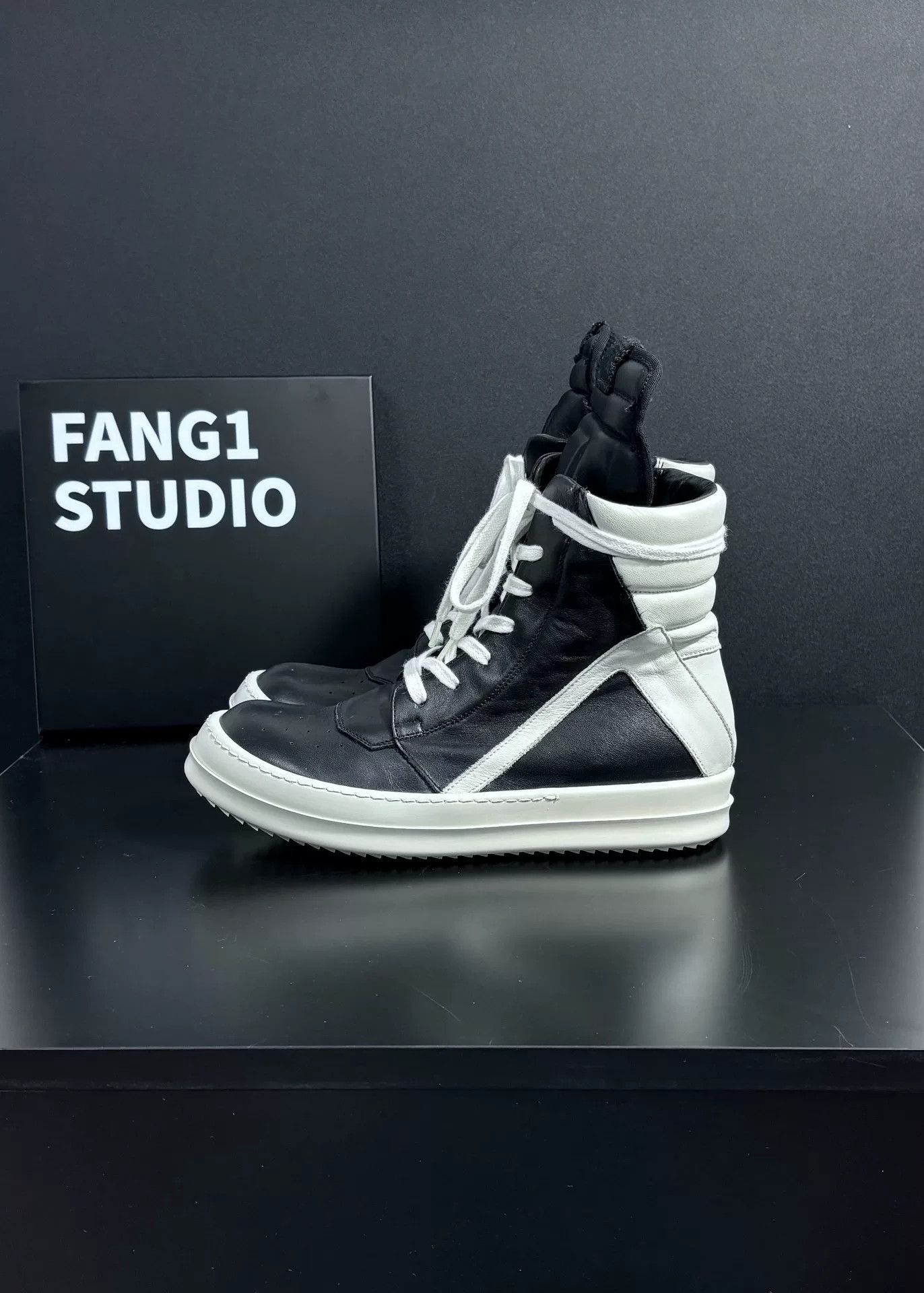 Rick Owens Rick Owens Leather Black Hitop Sneakers 5 Men Size US 5 / EU 37 - 4 Thumbnail