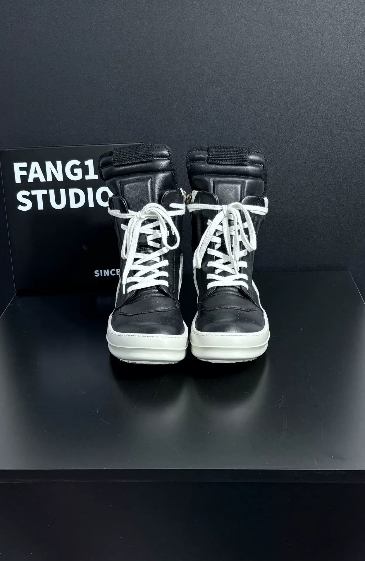 Rick Owens Rick Owens Leather Black Hitop Sneakers 5 Men Size US 5 / EU 37 - 2 Thumbnail