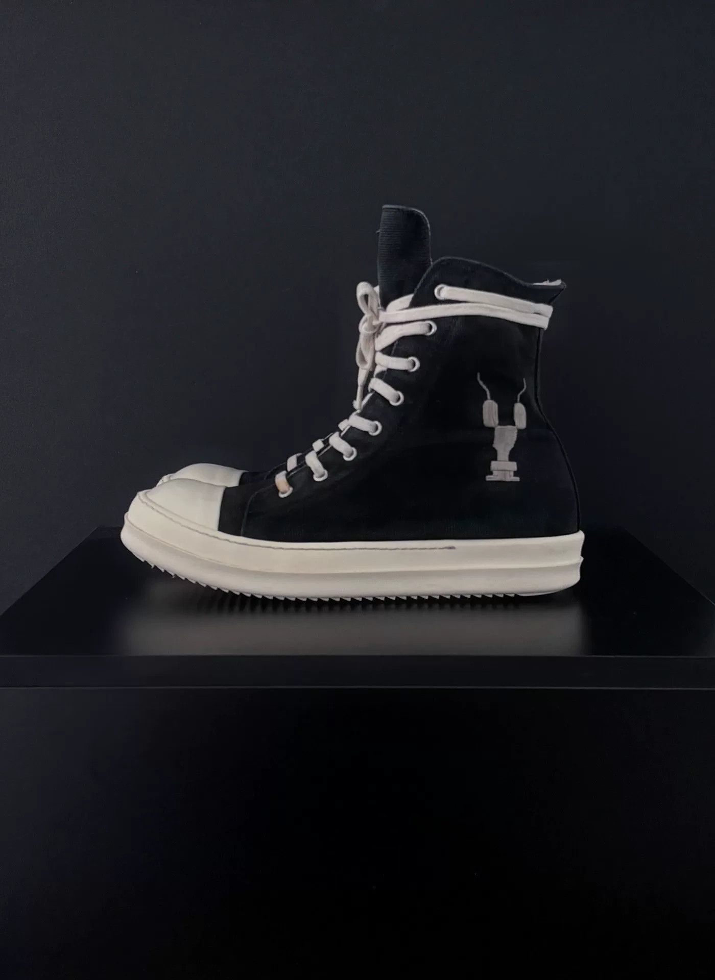 Rick Owens Rick Owens Canvas Embroidered Hitop Sneakers 7.5 Men Size US 7.5 / EU 40-41 - 4 Thumbnail
