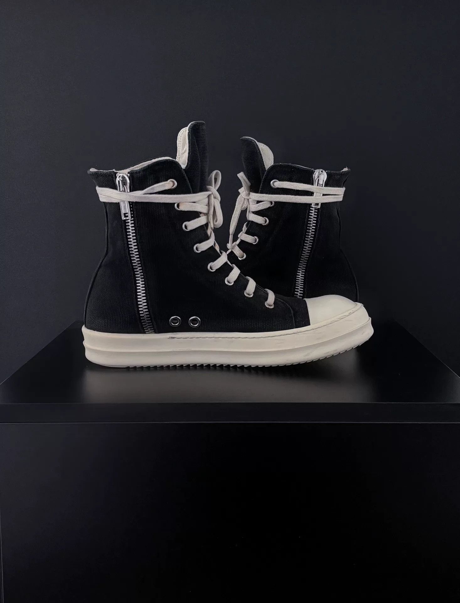 Rick Owens Rick Owens Canvas Embroidered Hitop Sneakers 7.5 Men Size US 7.5 / EU 40-41 - 5 Thumbnail