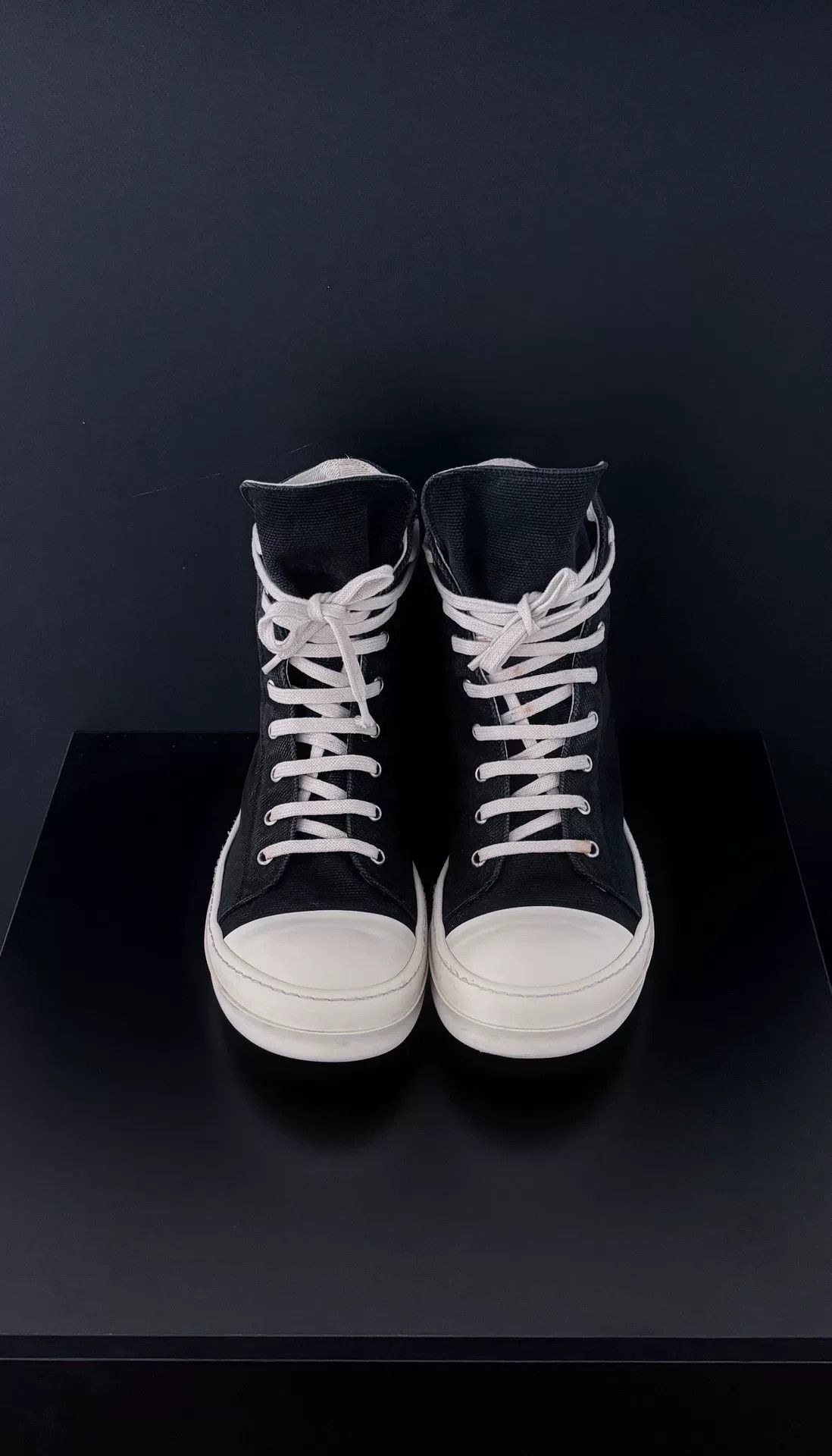 Rick Owens Rick Owens Canvas Embroidered Hitop Sneakers 7.5 Men Size US 7.5 / EU 40-41 - 2 Thumbnail