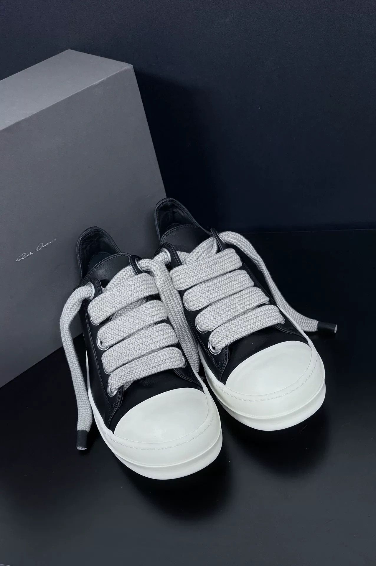 Rick Owens Rick Owens Leather Black Lowtop Sneakers 10 Men Size US 10 / EU 43 - 2 Thumbnail