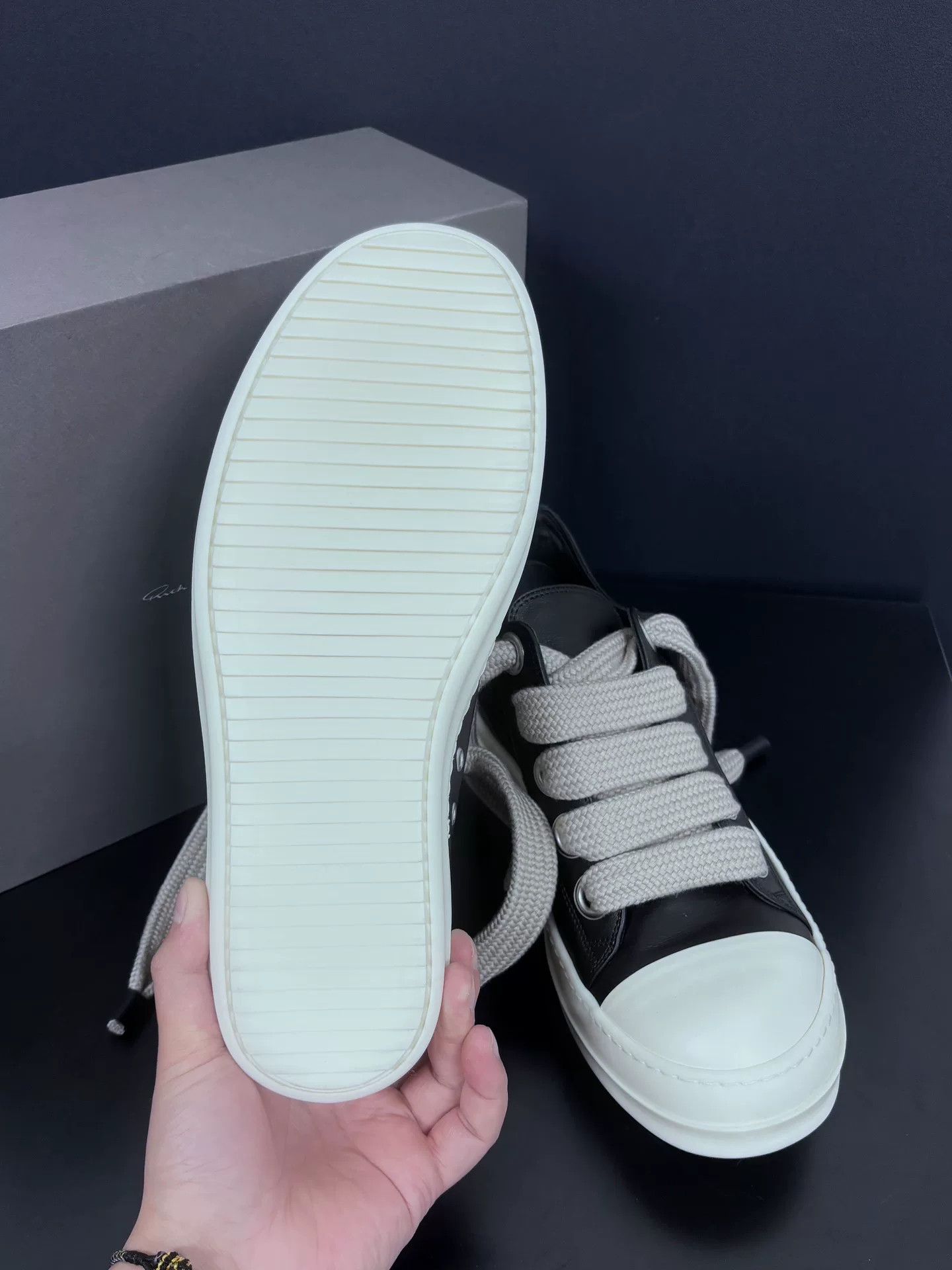 Rick Owens Rick Owens Leather Black Lowtop Sneakers 10 Men Size US 10 / EU 43 - 6 Thumbnail