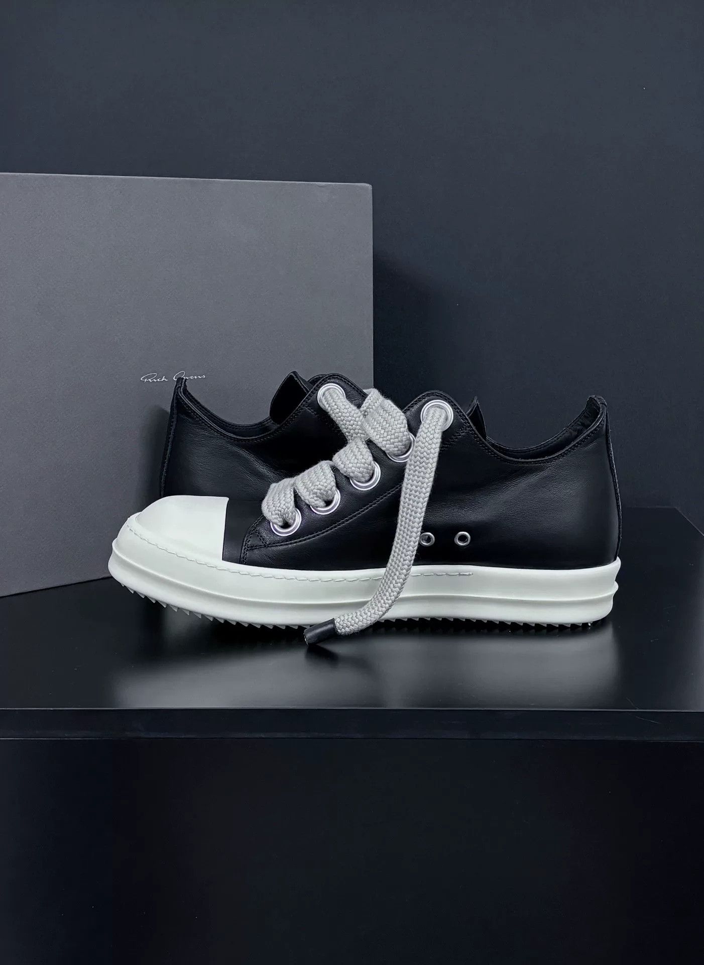 Rick Owens Rick Owens Leather Black Lowtop Sneakers 10 Men Size US 10 / EU 43 - 5 Thumbnail