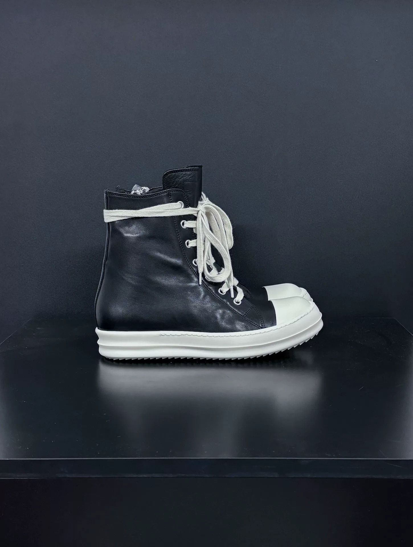 Rick Owens Rick Owens Leather Hitop Sneakers 5 Men Size US 5 / EU 37 - 3 Thumbnail