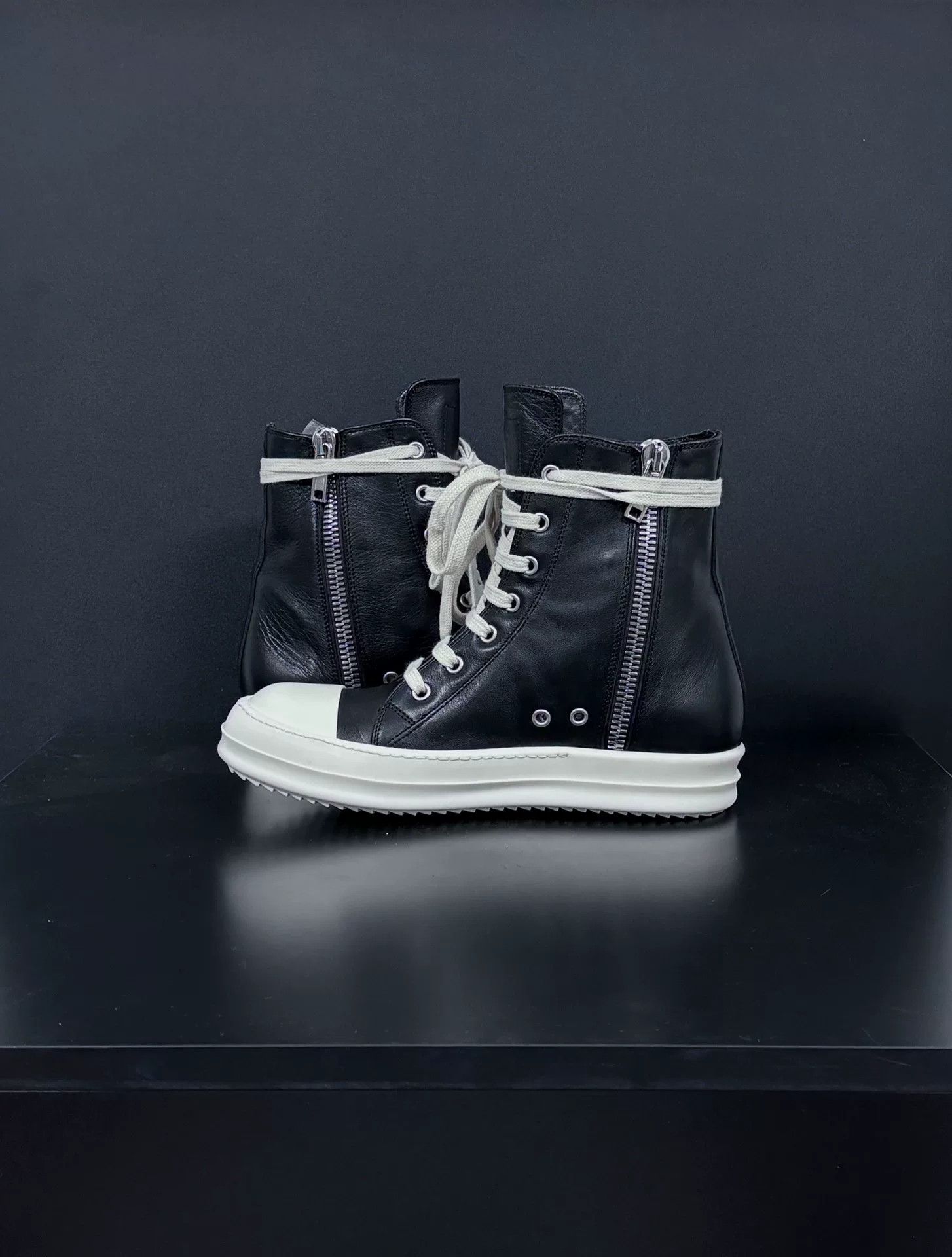 Rick Owens Rick Owens Leather Hitop Sneakers 5 Men Size US 5 / EU 37 - 6 Thumbnail