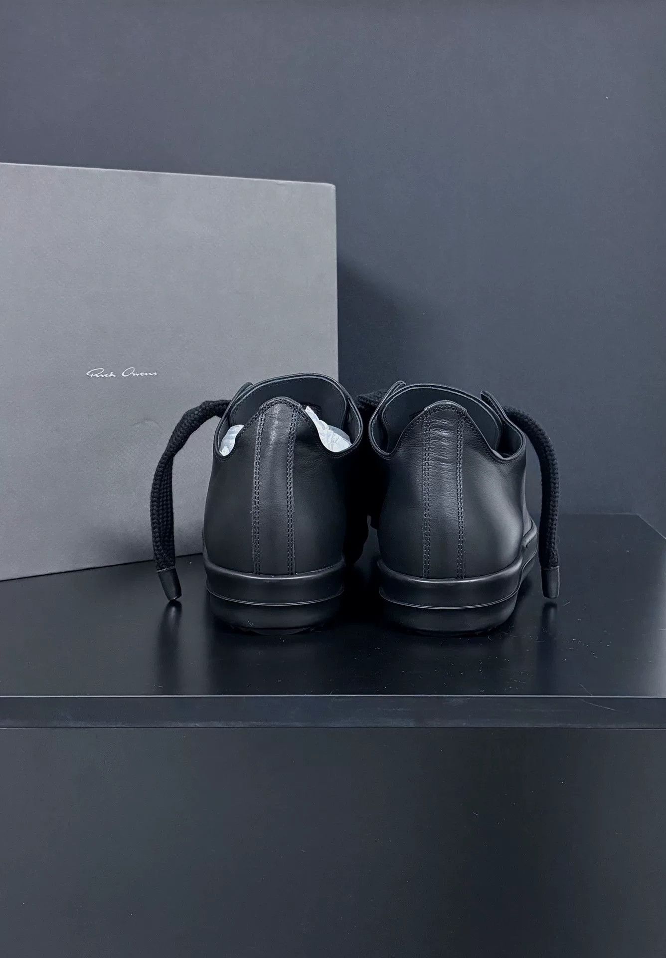 Rick Owens Rick Owens Leather Black Lowtop Sneakers 7.5 Men Size US 7.5 / EU 40-41 - 6 Thumbnail