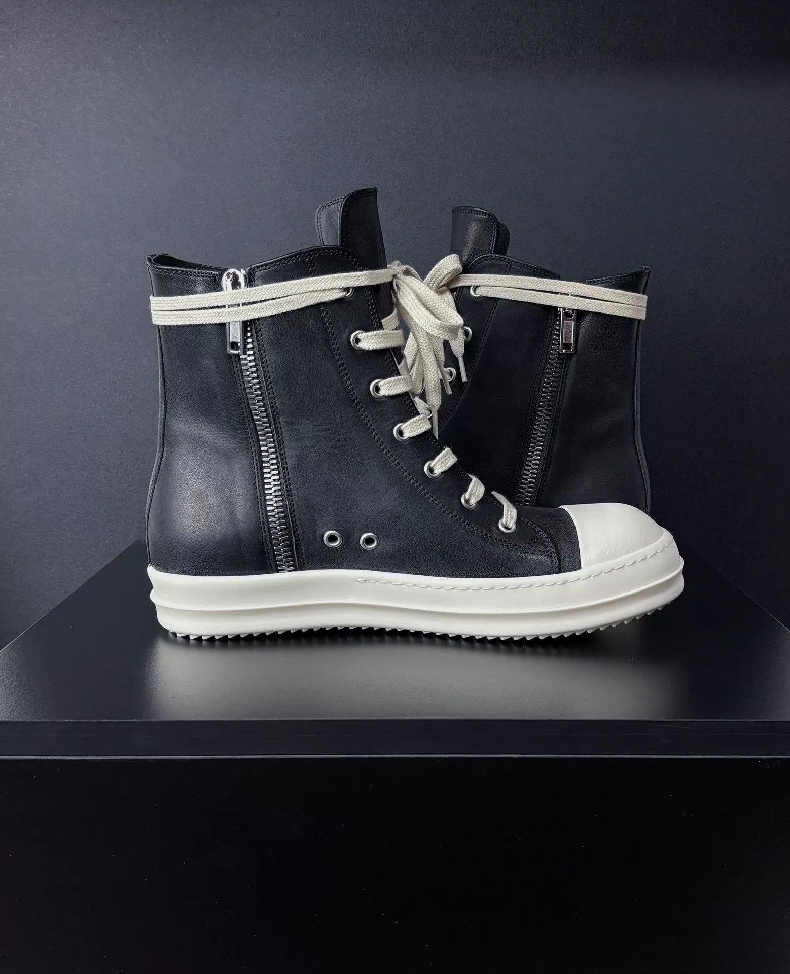 Rick Owens Rick Owens Leather Hitop Sneakers 7.5 Men Size US 7.5 / EU 40-41 - 6 Thumbnail