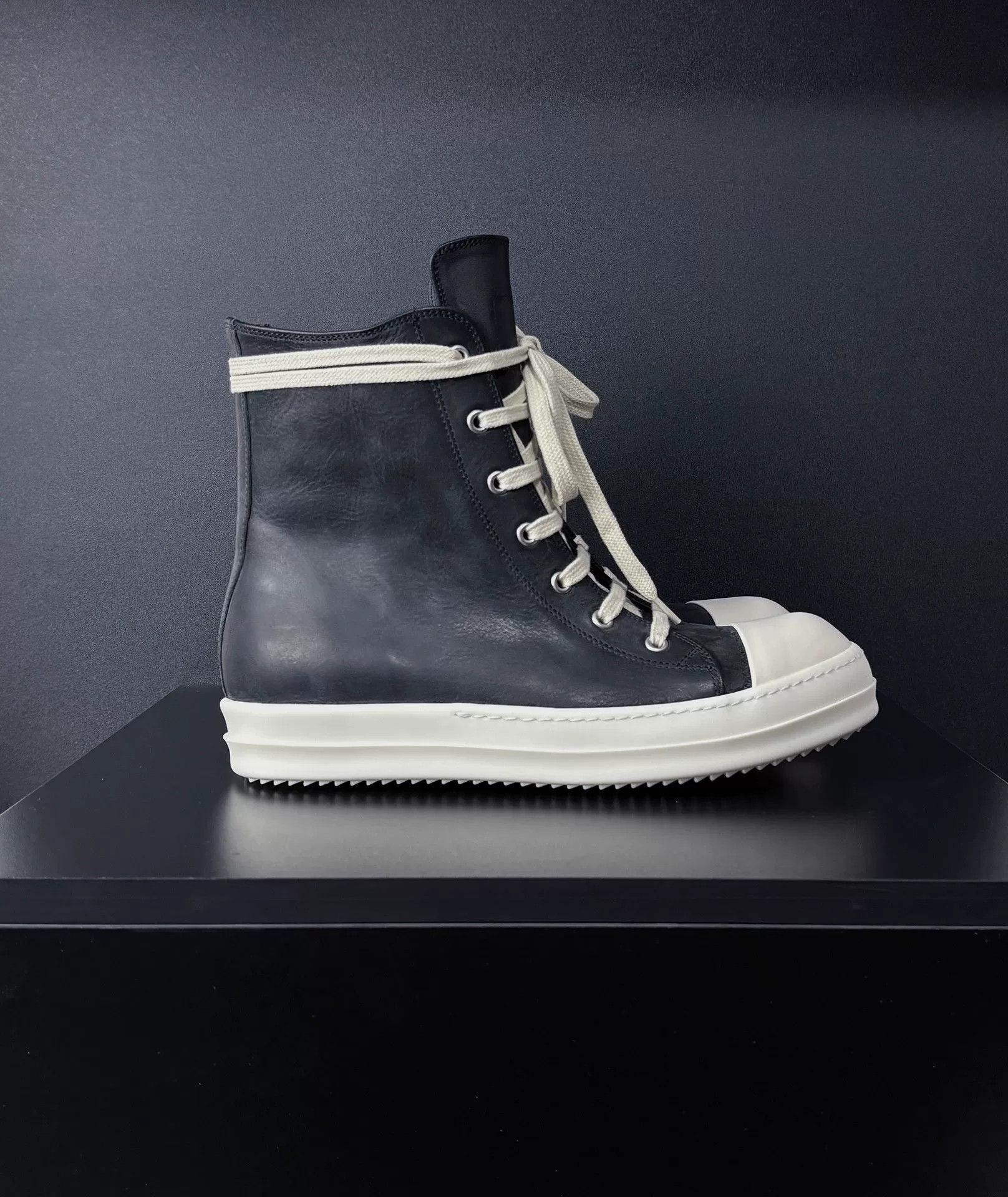 Rick Owens Rick Owens Leather Hitop Sneakers 7.5 Men Size US 7.5 / EU 40-41 - 4 Thumbnail