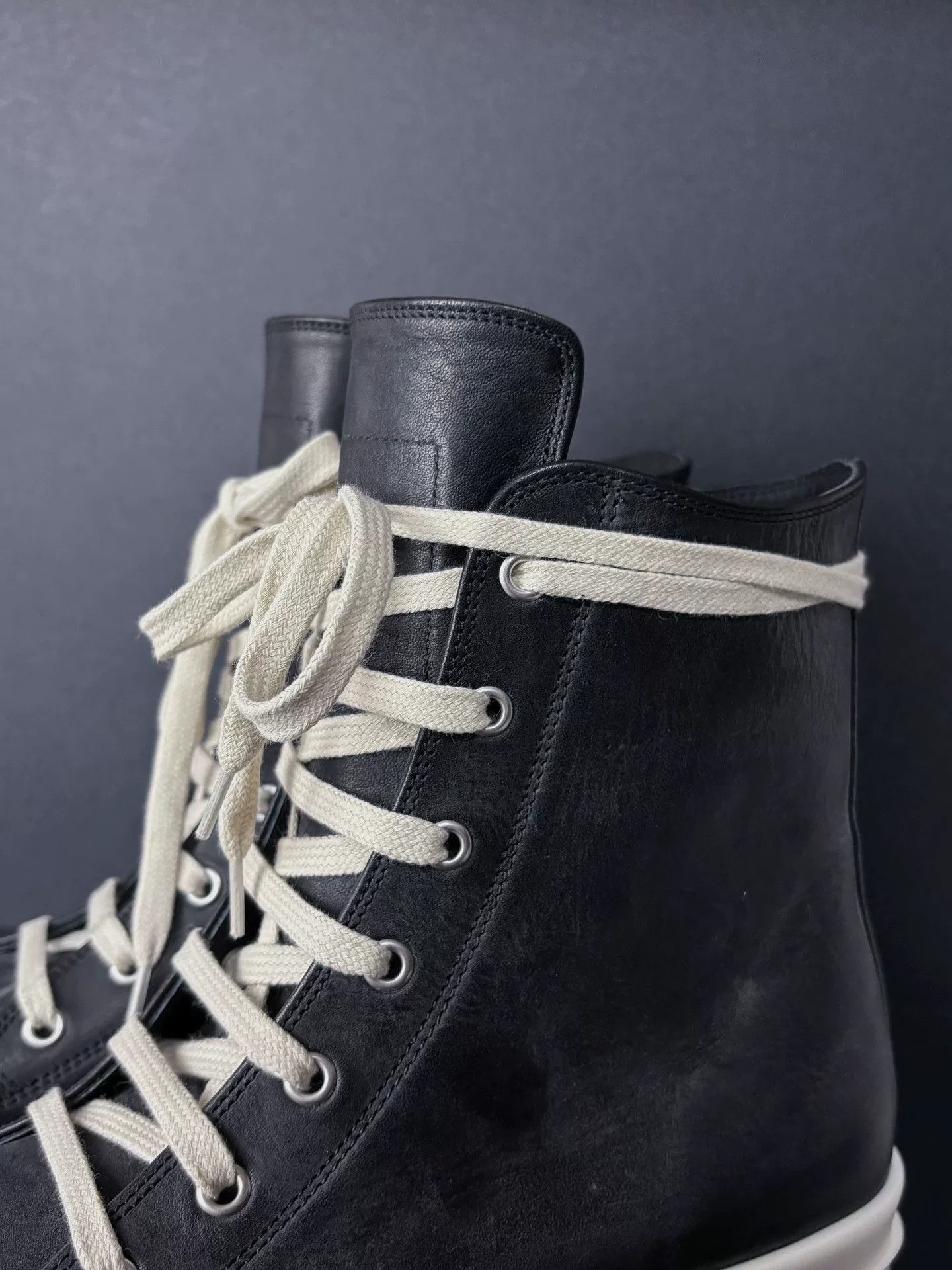 Rick Owens Rick Owens Leather Hitop Sneakers 7.5 Men Size US 7.5 / EU 40-41 - 3 Thumbnail