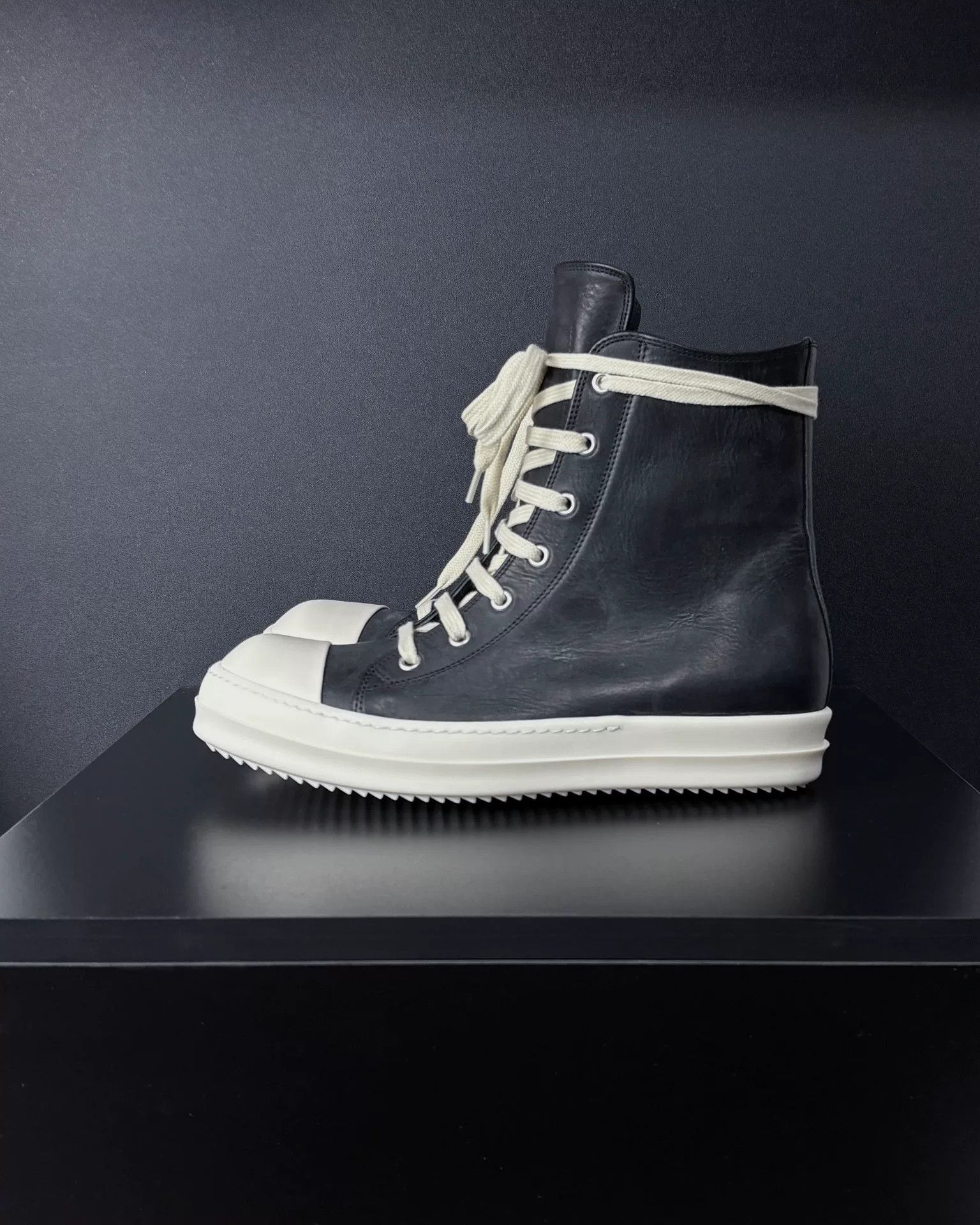 Rick Owens Rick Owens Leather Hitop Sneakers 7.5 Men Size US 7.5 / EU 40-41 - 5 Thumbnail