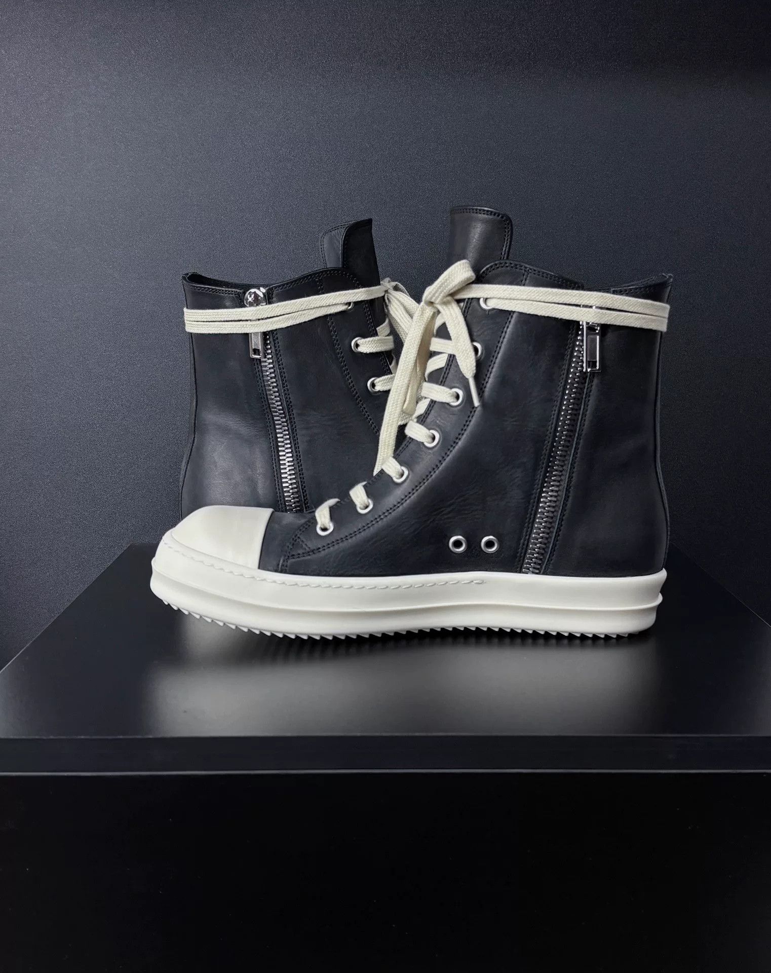 Rick Owens Rick Owens Leather Hitop Sneakers 7.5 Men Size US 7.5 / EU 40-41 - 7 Thumbnail