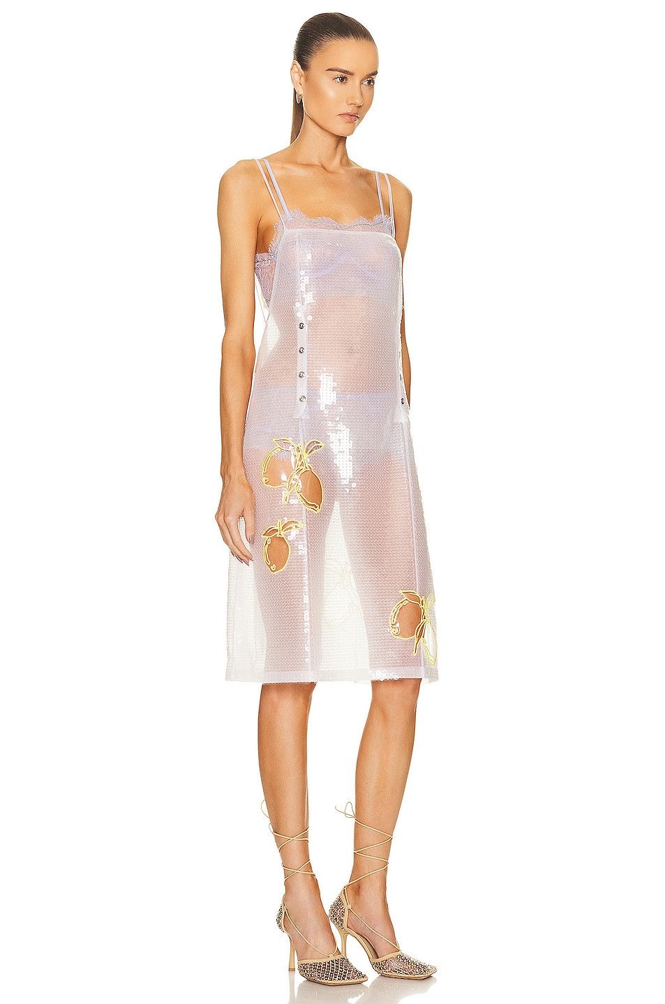 Bottega Veneta sheer jersey and sequins dress Size S / US 4 / IT 40 - 2 Thumbnail