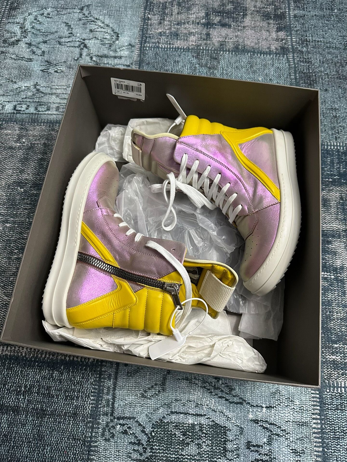 Rick Owens Rick Owens Patchwork Multi Hitop Sneakers 37 Women Size US 6.5 / IT 36.5 - 9 Thumbnail