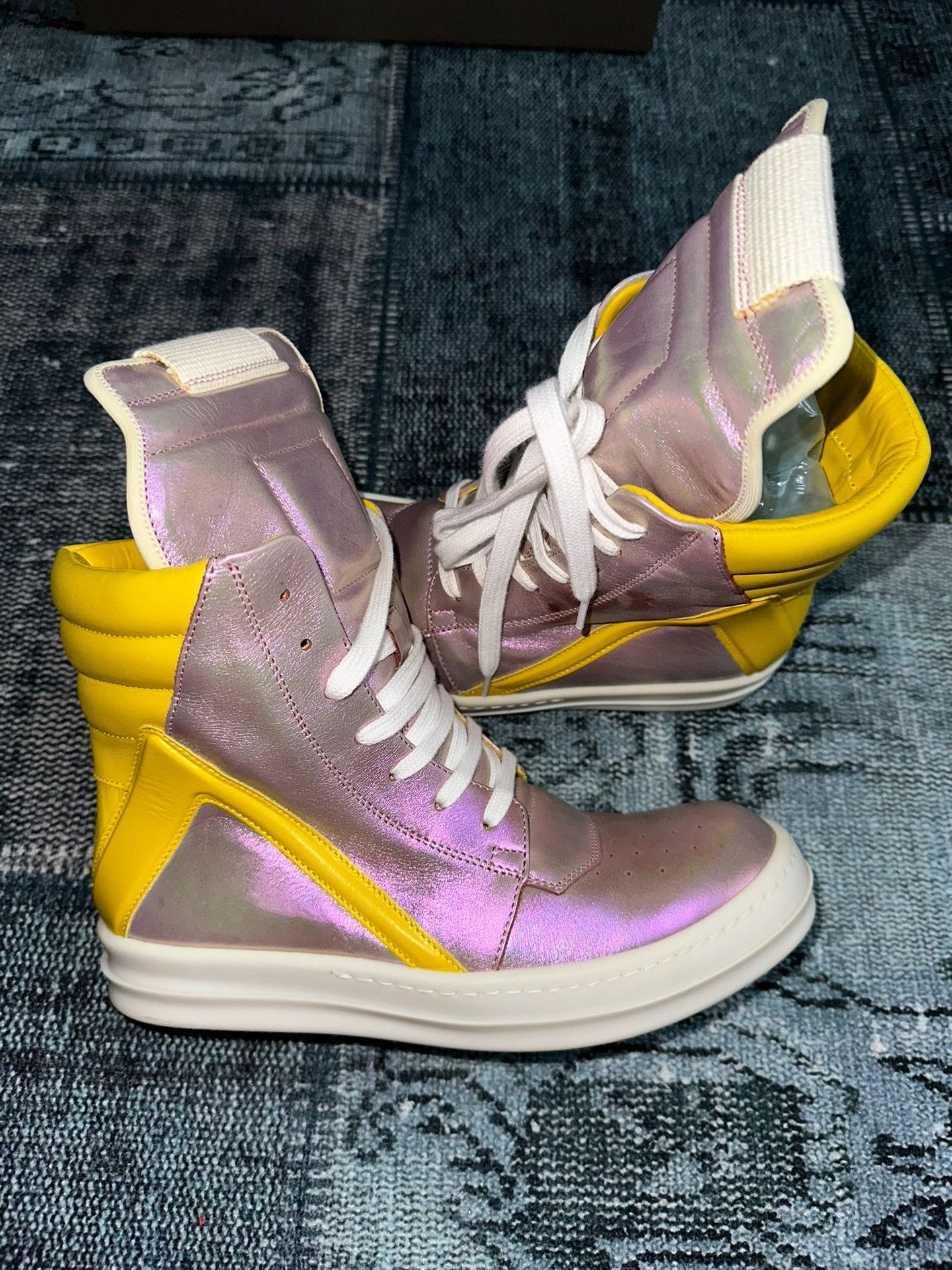 Rick Owens Rick Owens Patchwork Multi Hitop Sneakers 37 Women Size US 6.5 / IT 36.5 - 3 Thumbnail