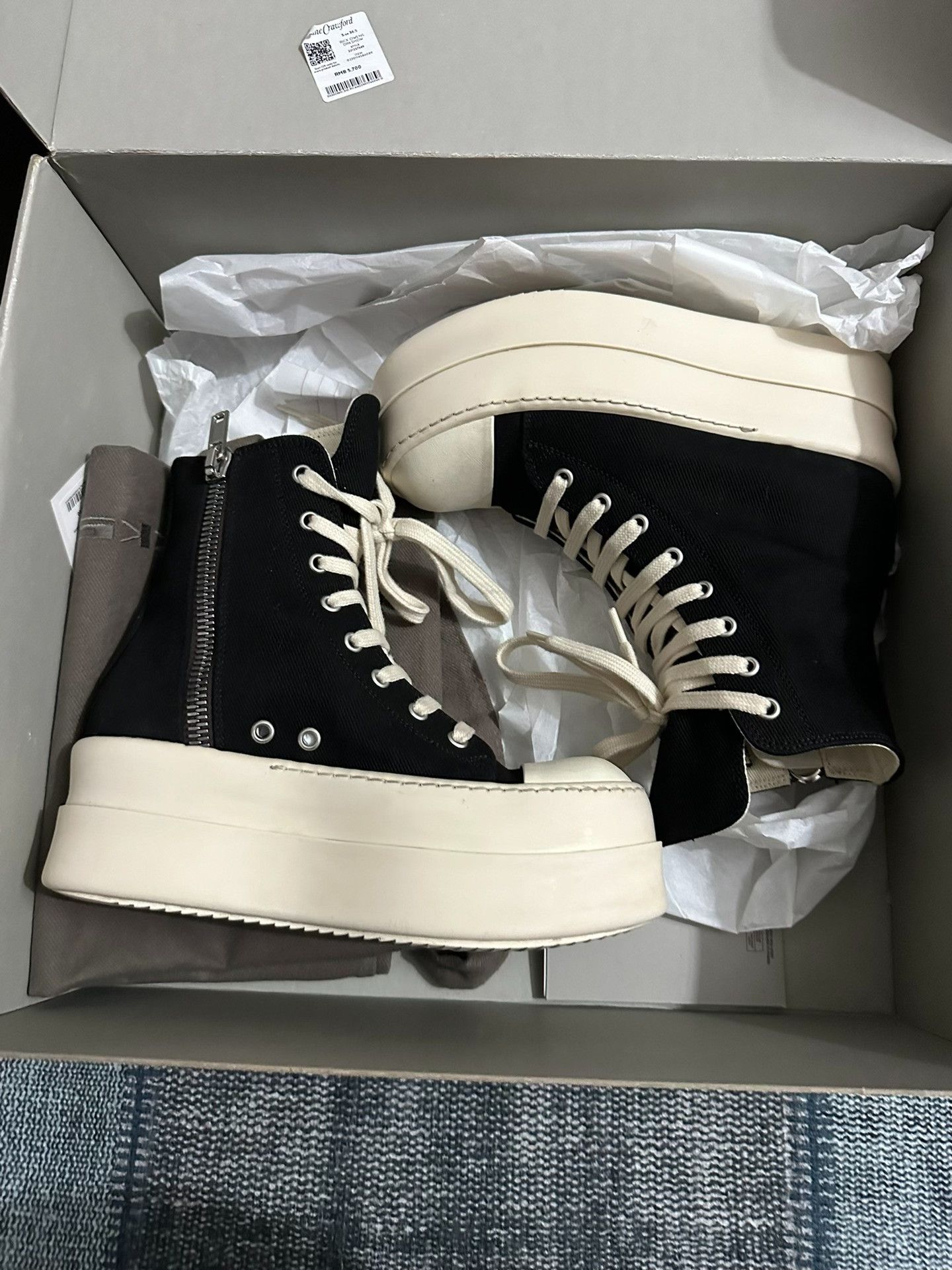 Rick Owens Rick Owens Thermal Thick Hitop Sneakers 36 Women Size US 6 / IT 36 - 7 Thumbnail