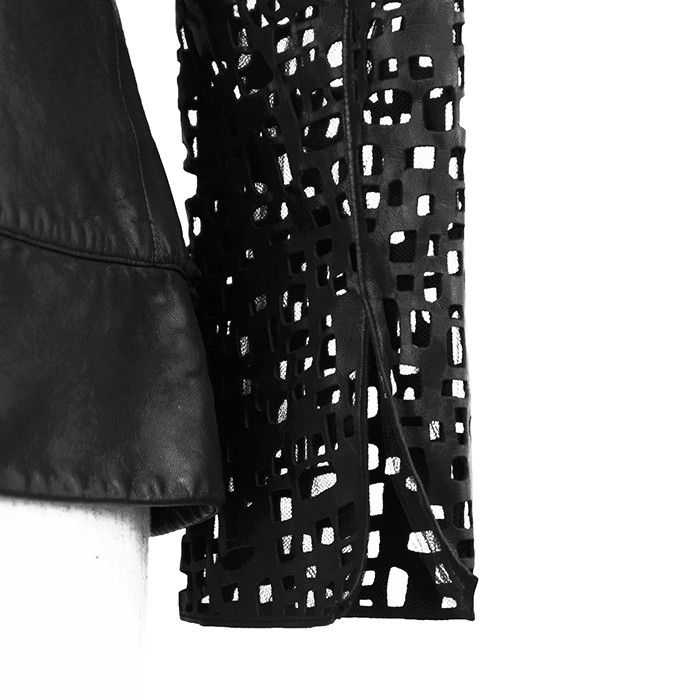 Chanel Chanel Chanel Lambskin Cutwork Jacket Leather Outerwear P41109 DUTY FREE for USA Size ONE SIZE - 3 Thumbnail