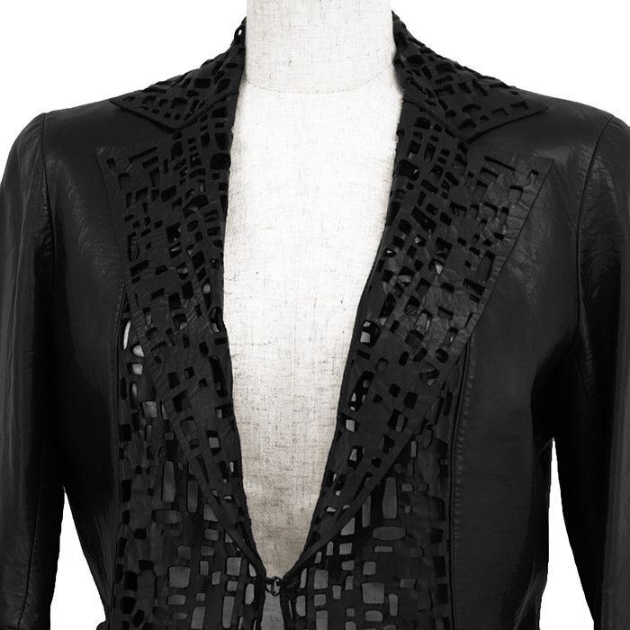 Chanel Chanel Chanel Lambskin Cutwork Jacket Leather Outerwear P41109 DUTY FREE for USA Size ONE SIZE - 2 Thumbnail