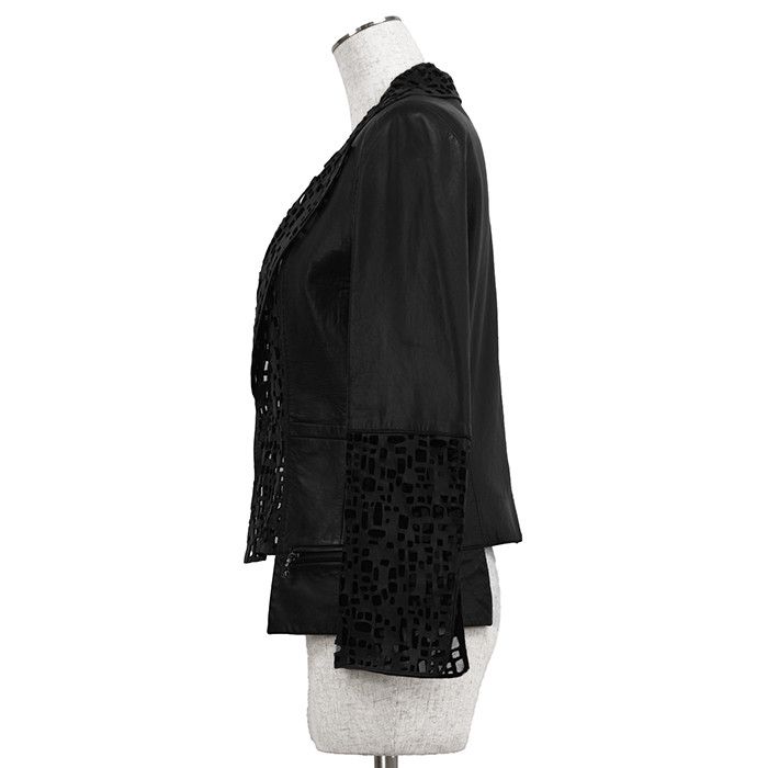 Chanel Chanel Chanel Lambskin Cutwork Jacket Leather Outerwear P41109 DUTY FREE for USA Size ONE SIZE - 6 Thumbnail