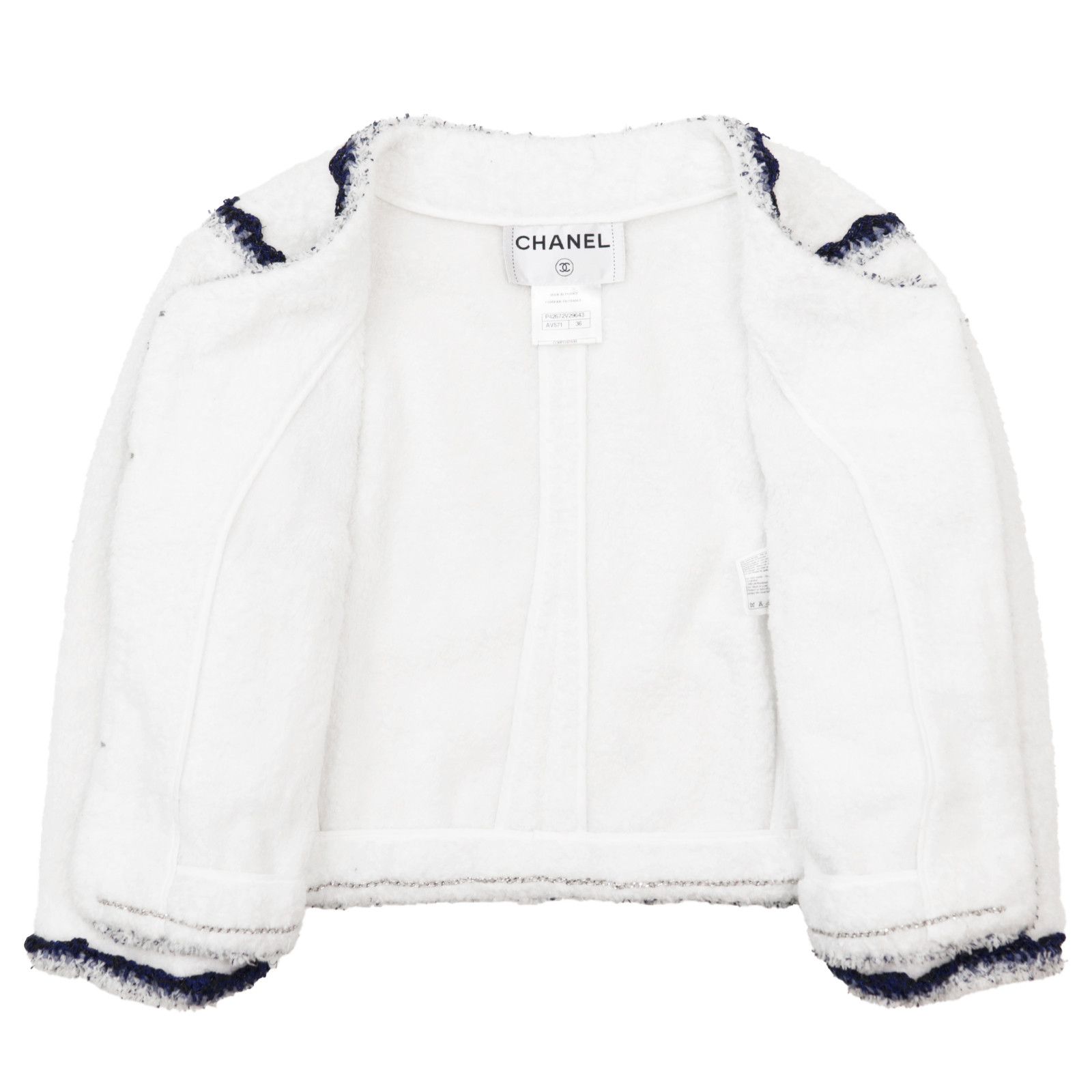 Chanel Chanel Chanel Metallic Trim Boucle Jacket Textile Outerwear P42672 DUTY FREE for USA Size ONE SIZE - 7 Thumbnail