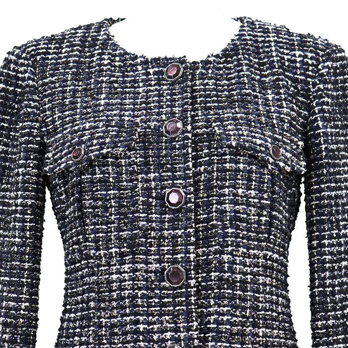 Chanel Chanel Chanel Wool Blend Tweed Jacket Textile Outerwear P44672 DUTY FREE for USA Size ONE SIZE - 2 Thumbnail