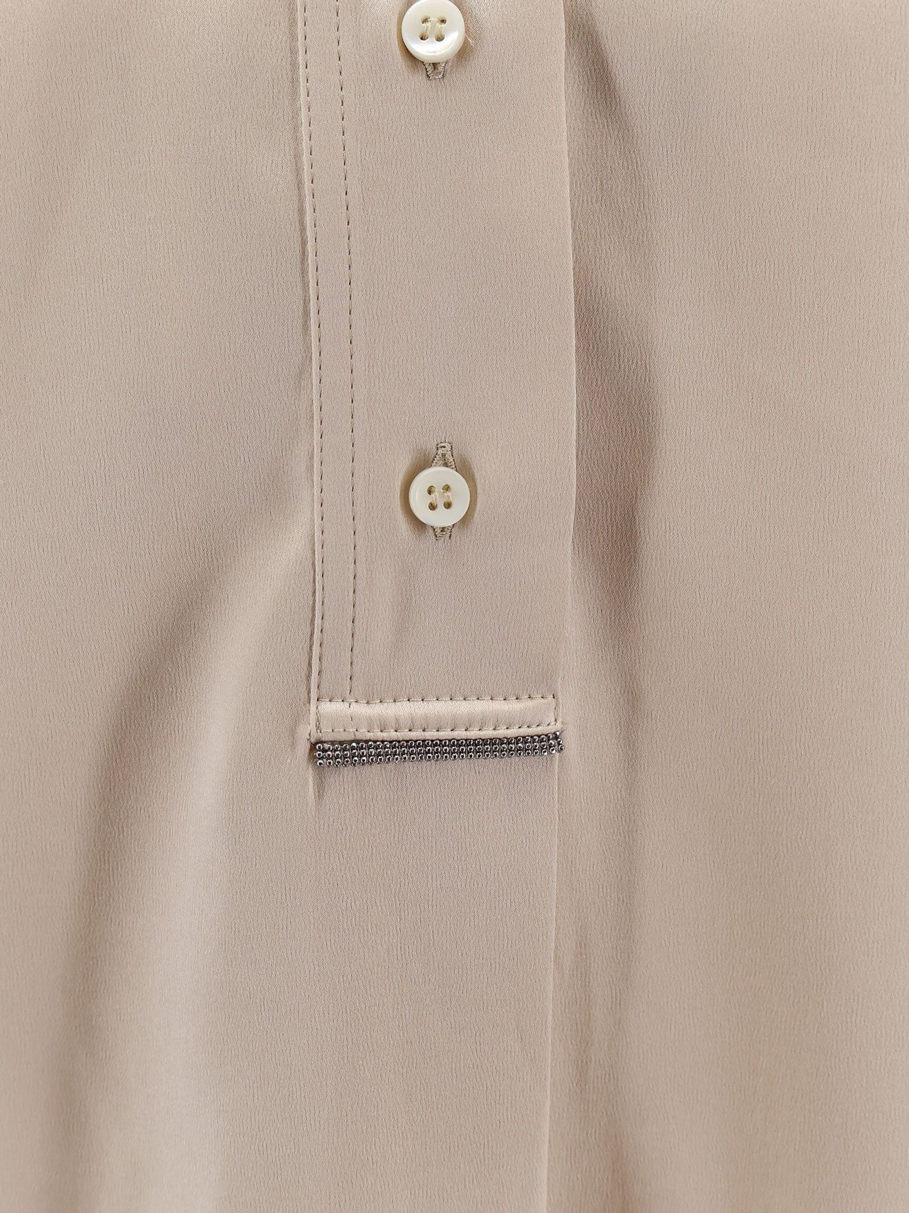Brunello Cucinelli Brunello Cucinelli Silk shirt with Monili detail Tag Size M Women - USA Tariffs Included Size M / US 6-8 / IT 42-44 - 3 Thumbnail