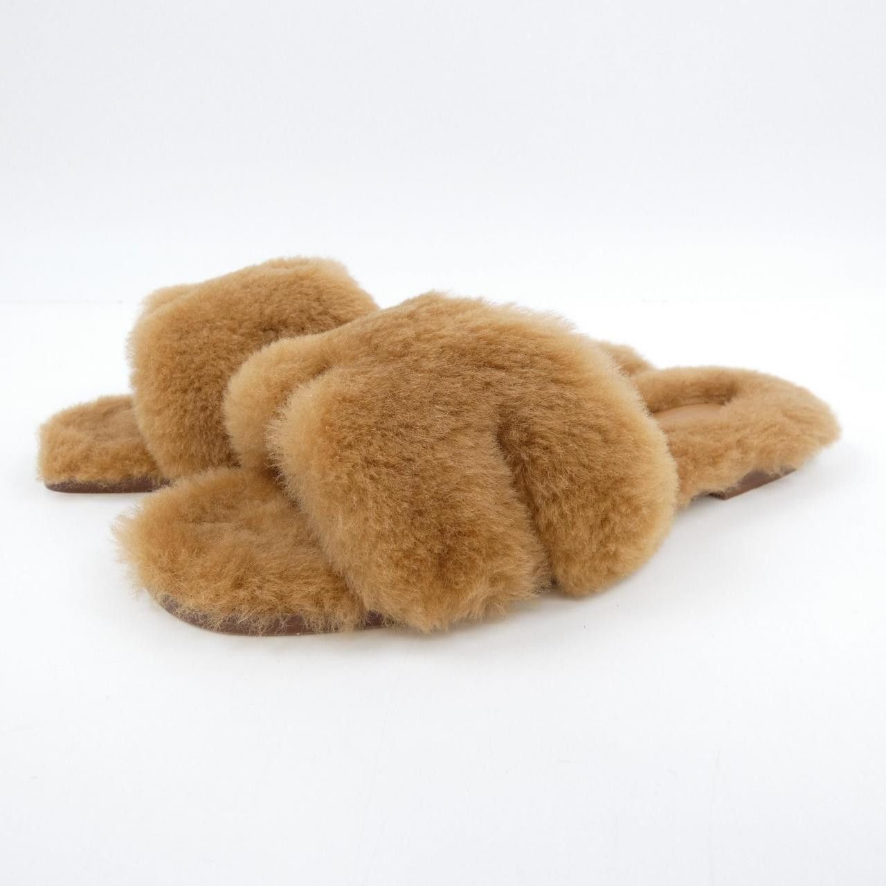 Hermes Hermes Hermes Oran Shearling Sheepskin Sandals Leather Shoes DUTY FREE for USA Size ONE SIZE - 3 Thumbnail