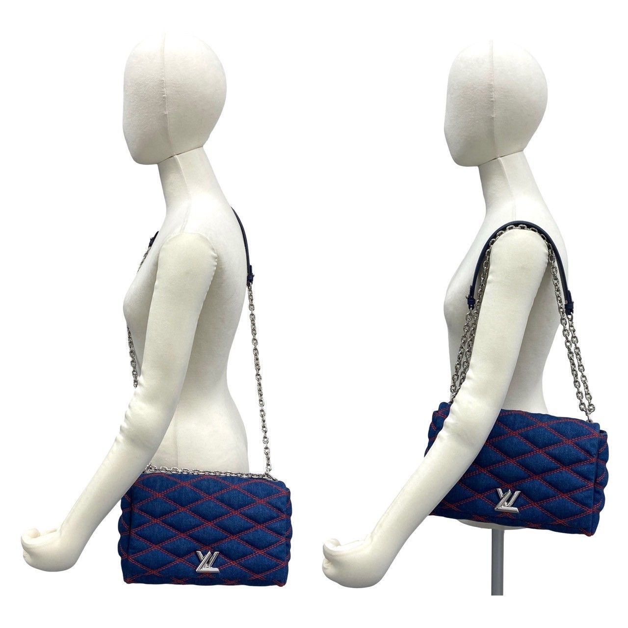 Louis Vuitton Louis Vuitton Louis Vuitton Malletage Denim Shoulder Bag Textile Shoulder Bag DUTY FREE for USA Size ONE SIZE - 3 Thumbnail