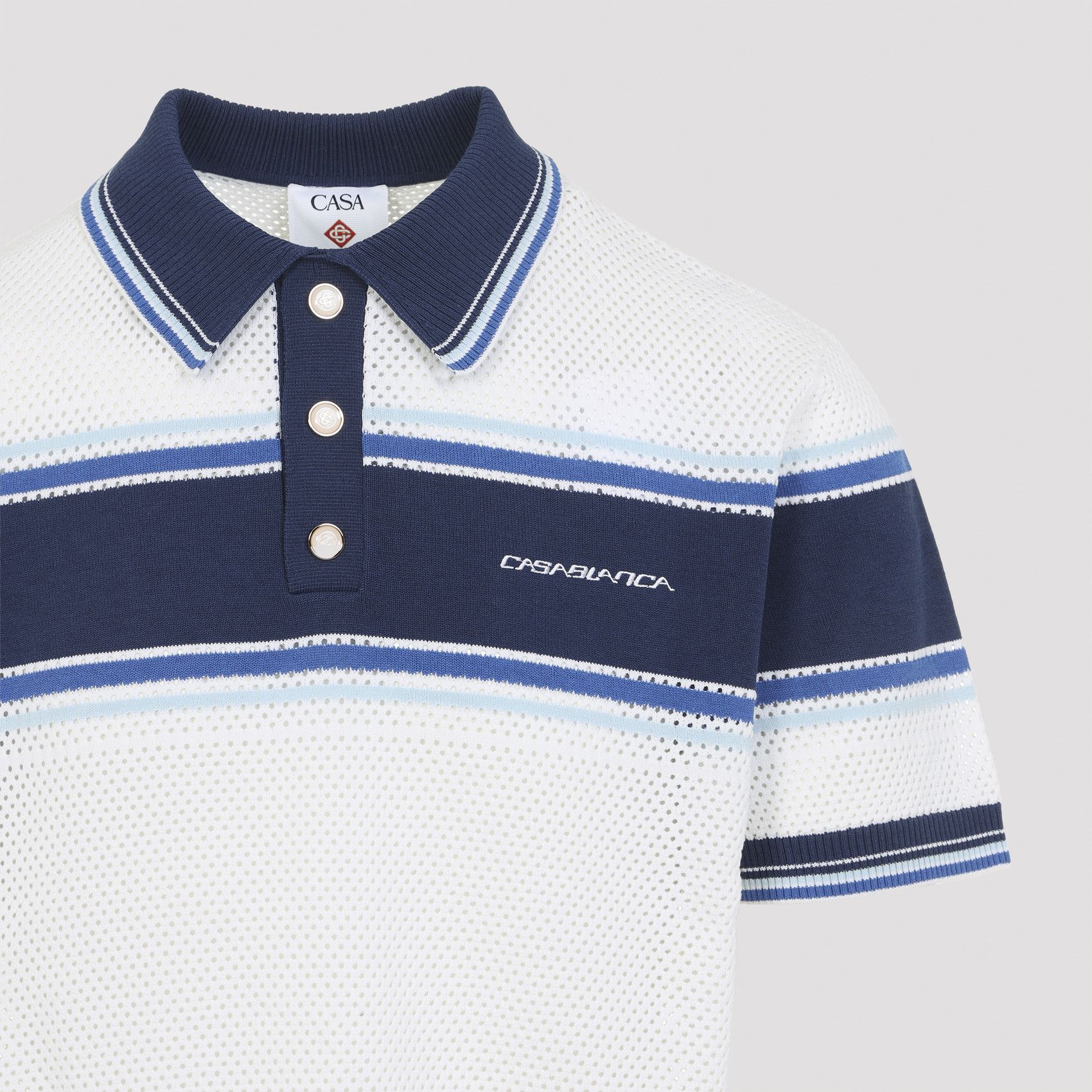 Casablanca Casablanca Mesh Stripe Polo Size US S / EU 44-46 / 1 - 3 Thumbnail