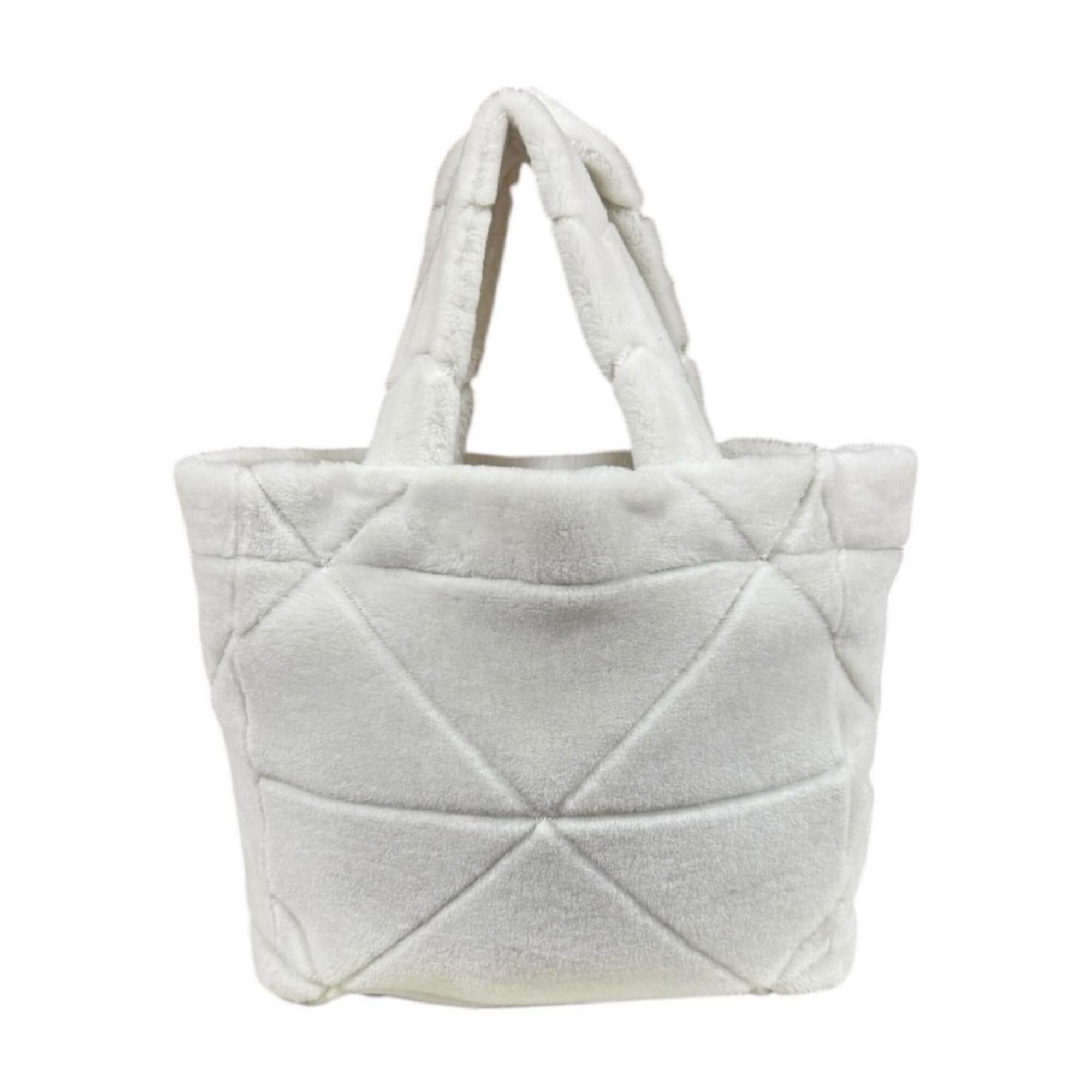 Prada Prada Quilted Shearling Tote Bag, Handbag, Mouton, 1BG427 White, Women's PRADA Size ONE SIZE - 3 Thumbnail