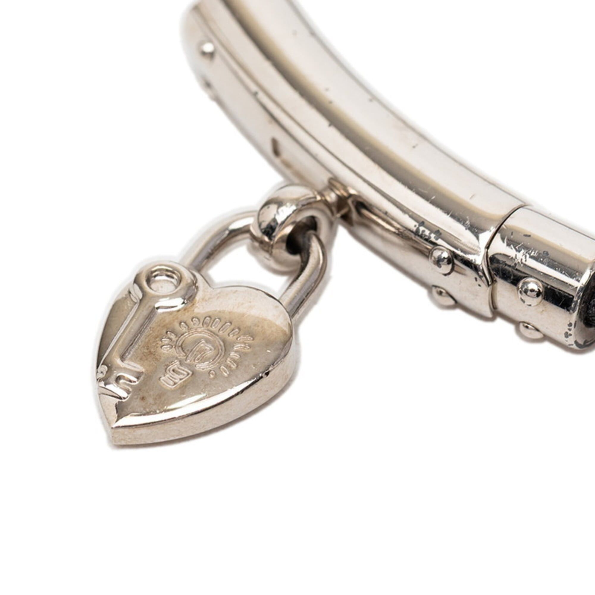 Hermes Hermes Viviride Heart Padlock Bracelet, Silver, Black Metal Leather, Women's HERMES Size ONE SIZE - 4 Thumbnail