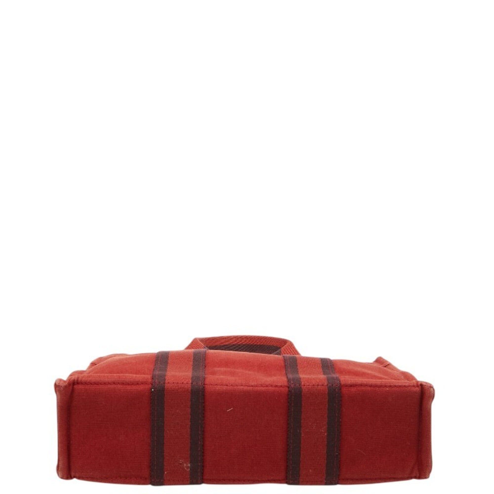 Hermes Hermes Fourre-Tout PM Mini Tote Bag Handbag Red Canvas Women's HERMES Size ONE SIZE - 3 Thumbnail